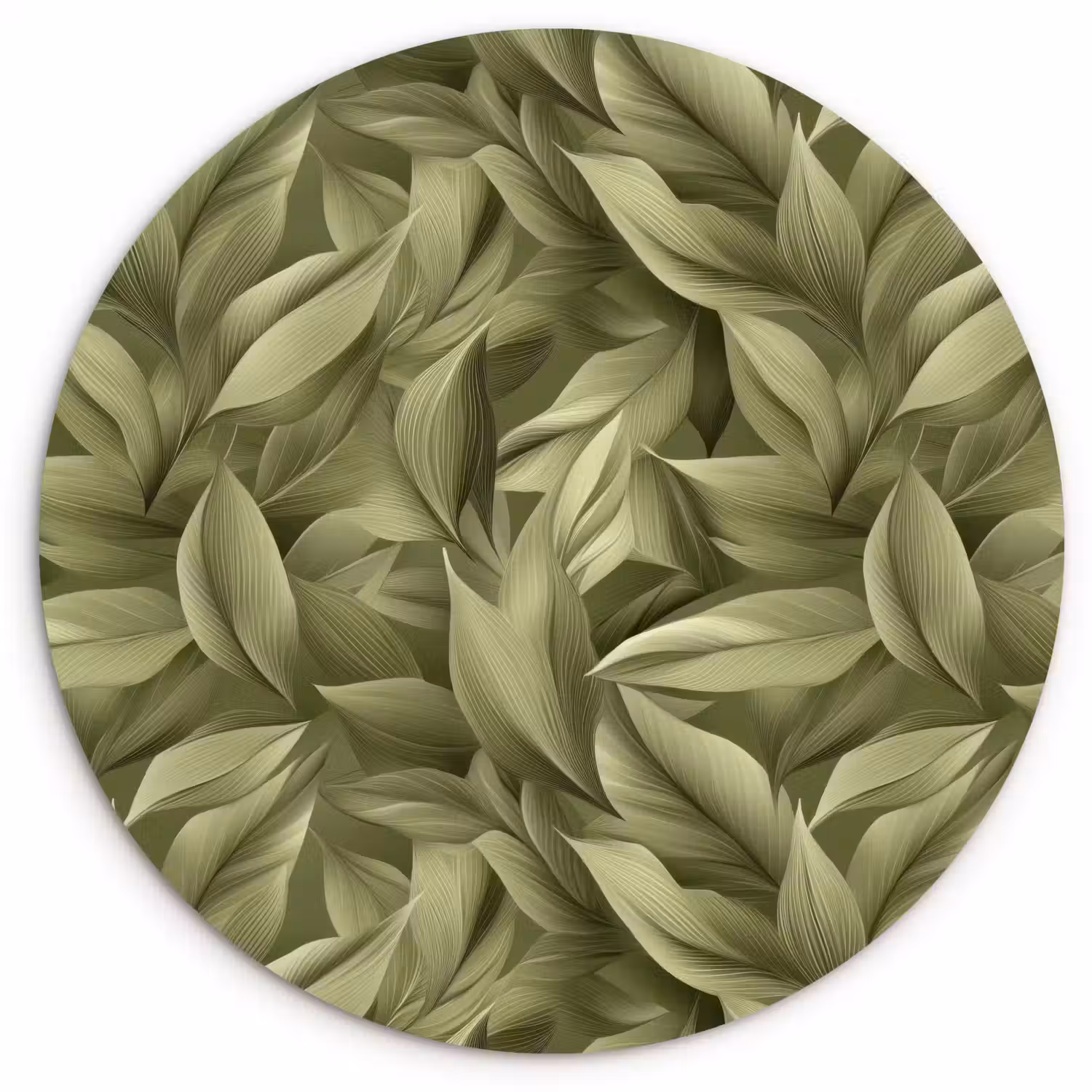 Bladeren - Modern - Groen Wandcirkel kunststof plaat 5mm dik klein 188 -3d