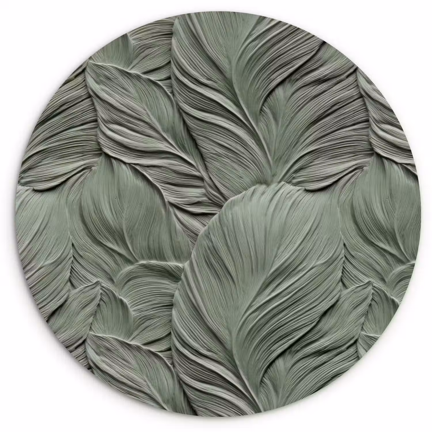 Bladeren - Textuur - Groen Wandcirkel kunststof plaat 5mm dik klein 188 -3d