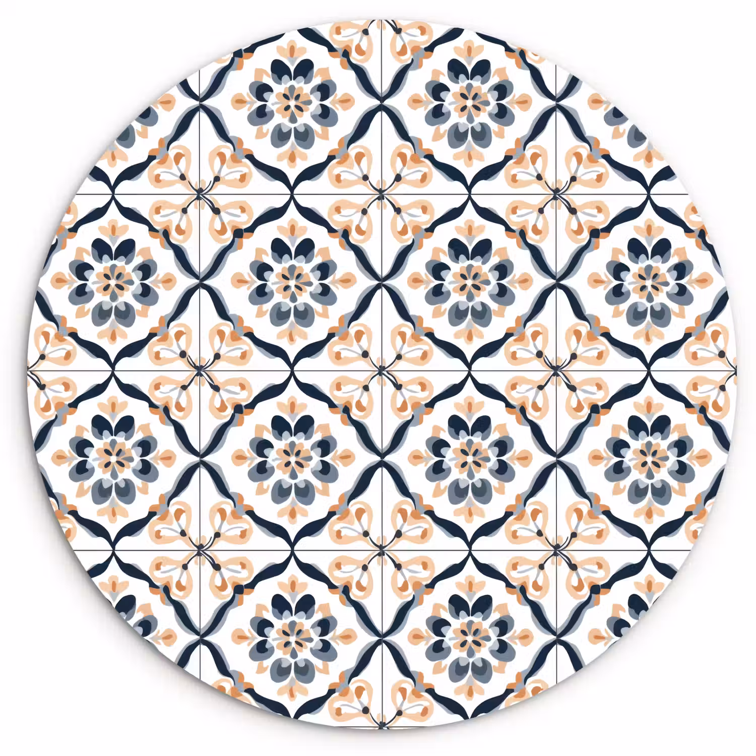 Bladvorm - Patroon - Kleurrijk Wandcirkel kunststof plaat 5mm dik klein 188 -3d