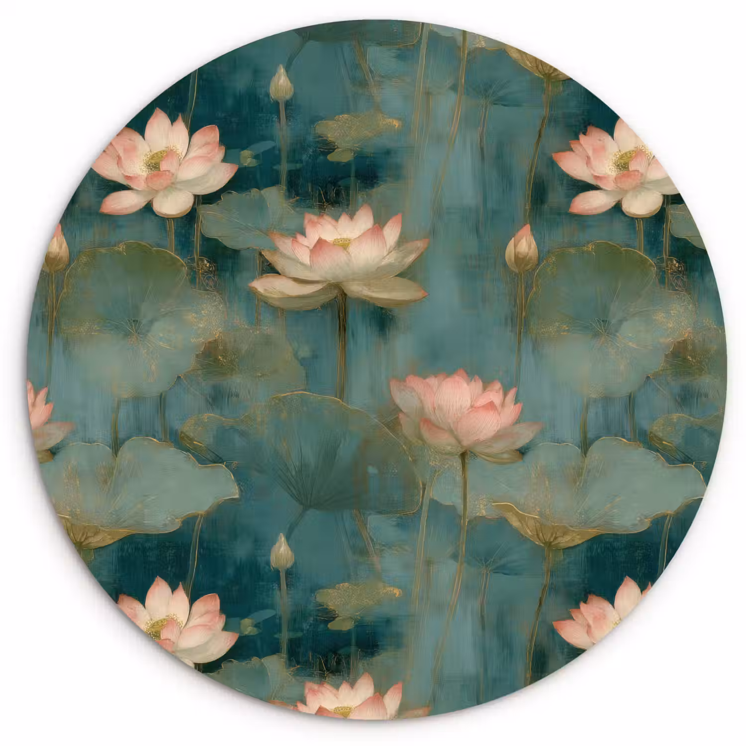 Botanisch - Bloemen - Roze Wandcirkel kunststof plaat 5mm dik klein 188 -3d