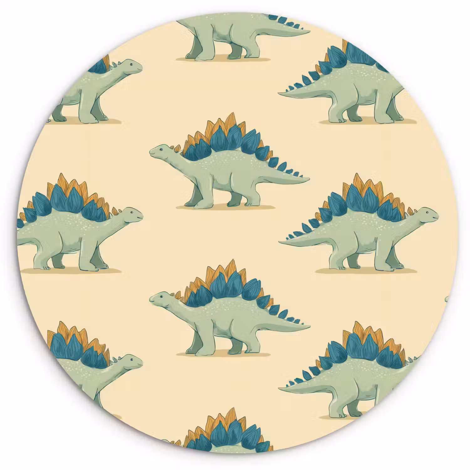 Dino - Patroon - Groen Wandcirkel kunststof plaat 5mm dik klein 188 -3d