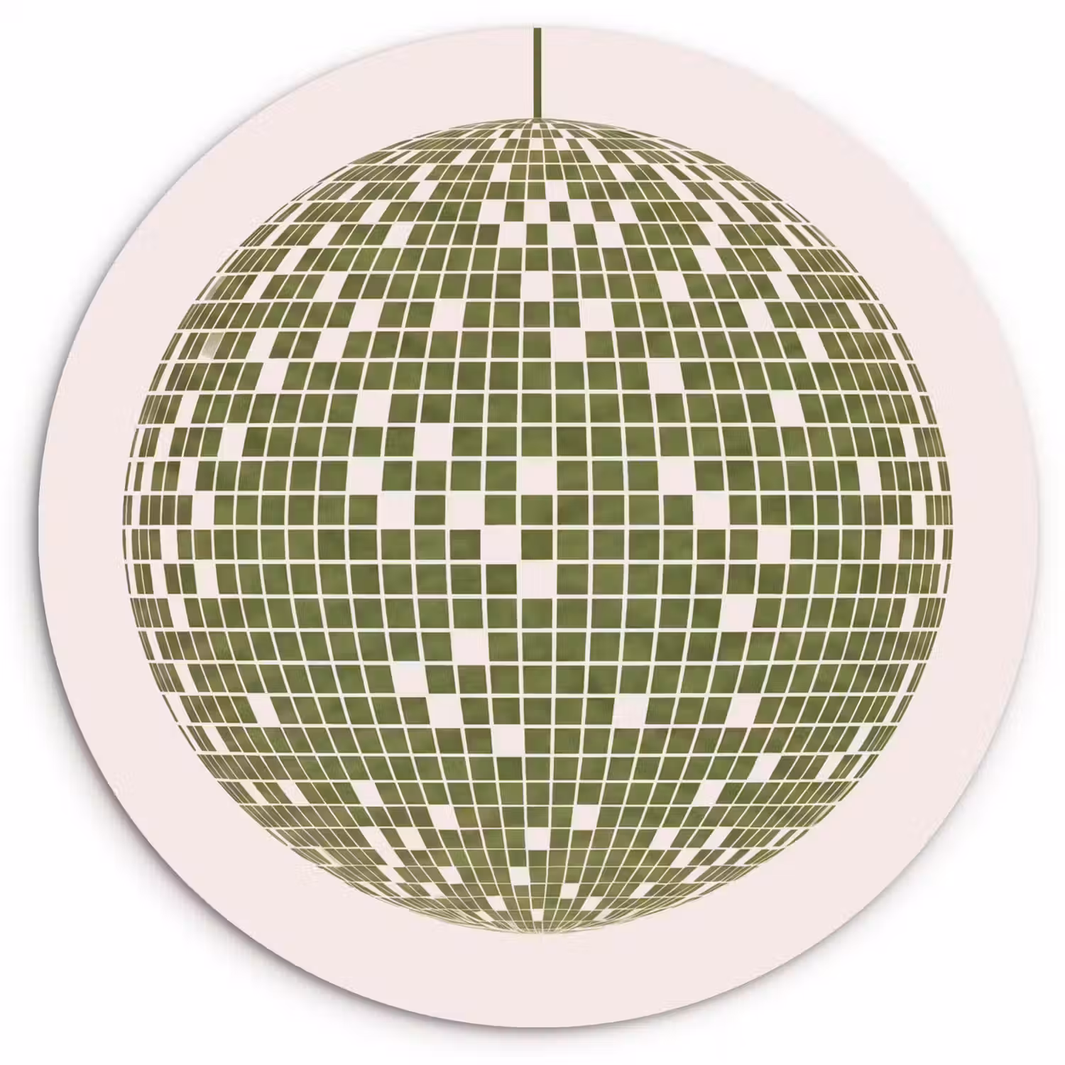 Disco - Bal - Groen - Abstract - Modern Wandcirkel kunststof plaat 5mm dik klein -3d