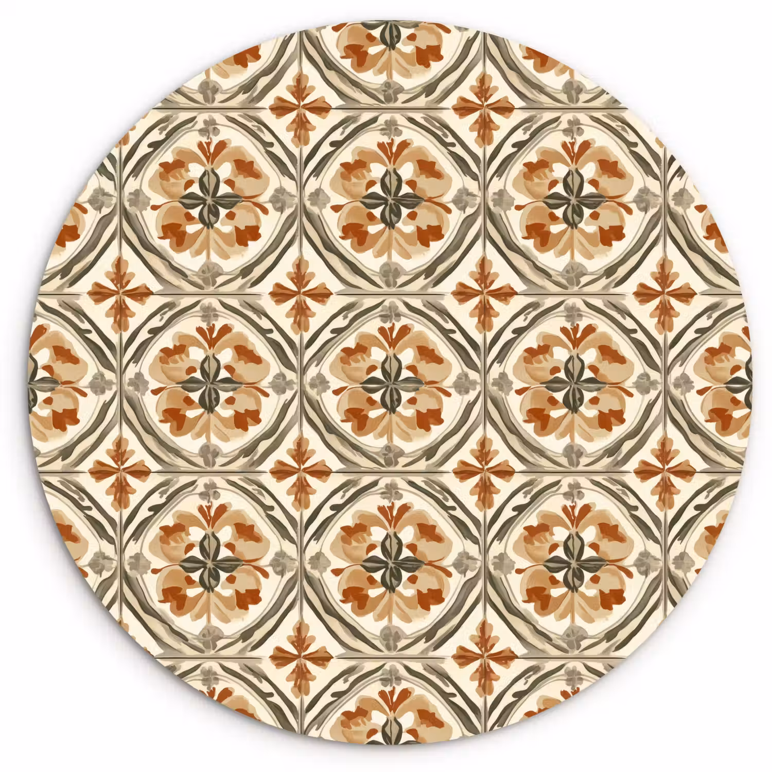 Elegant - Antiek - Kleurrijk Wandcirkel kunststof plaat 5mm dik klein 188 -3d