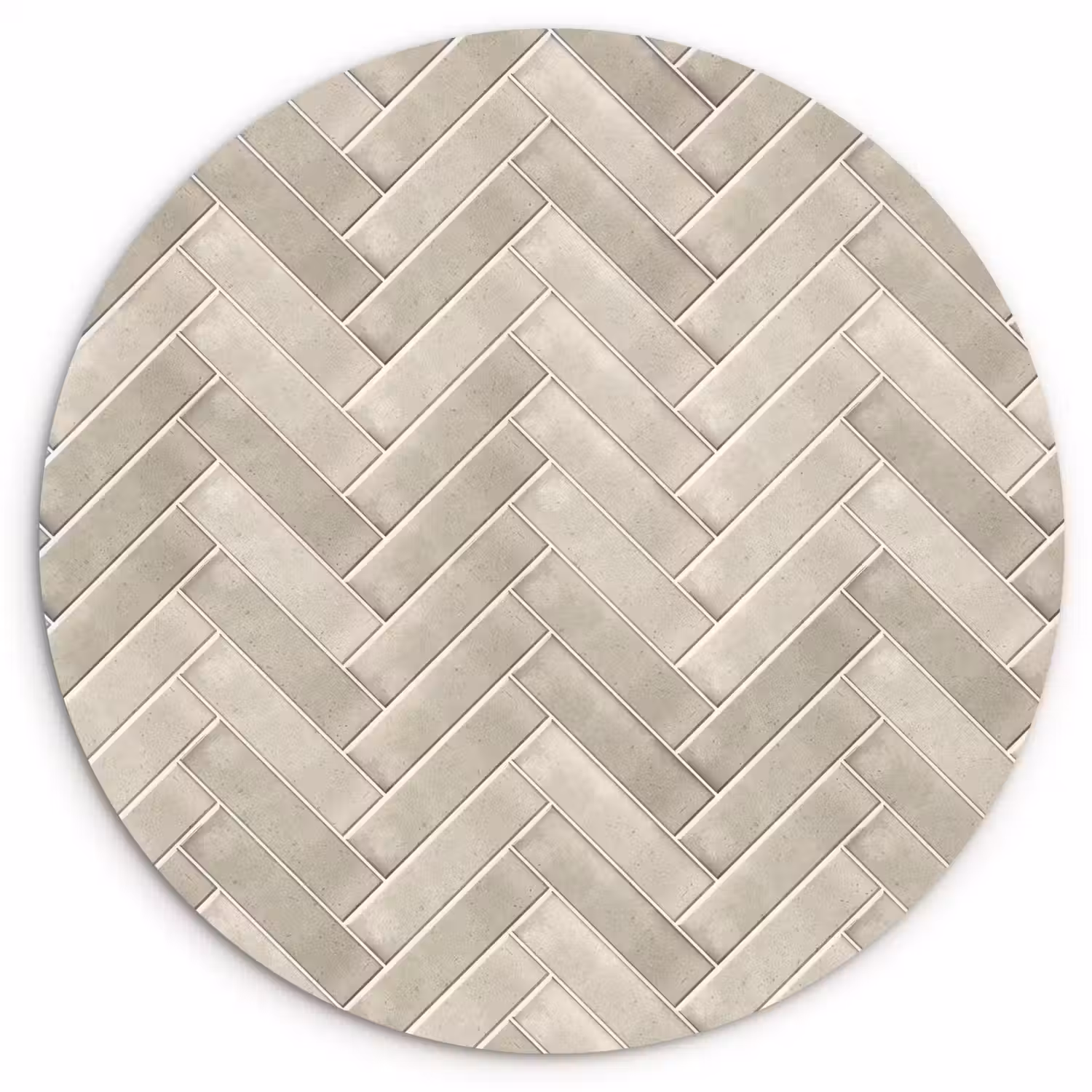Visgraat - Wandtegel - Beige Wandcirkel kunststof plaat 5mm dik klein 188 -3d