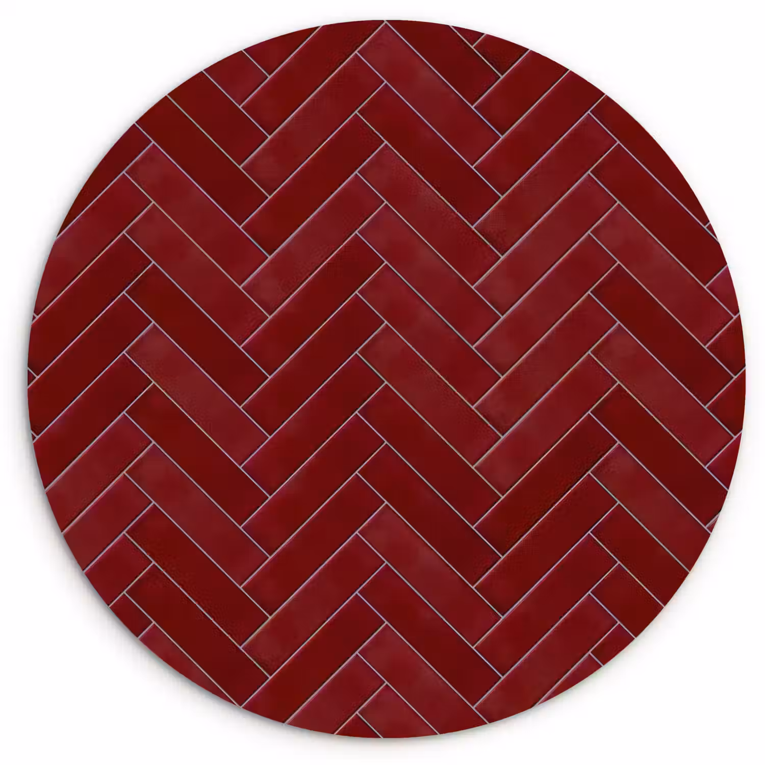 Visgraat - Wandtegel - Bordeaux - Rood Wandcirkel kunststof plaat 5mm dik klein 188 -3d