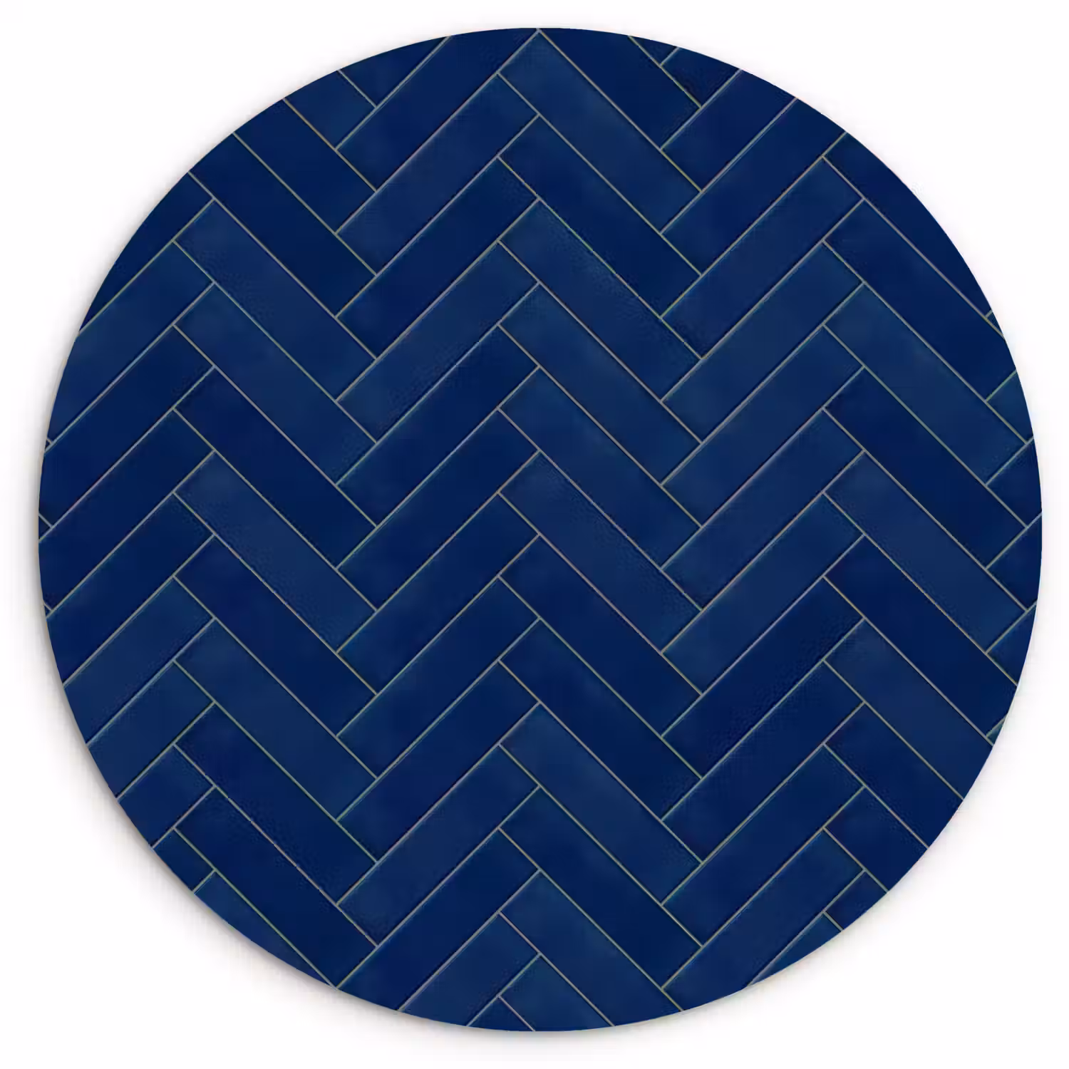 Visgraat - Wandtegel - Donkerblauw - Navy Blue Wandcirkel kunststof plaat 5mm dik klein 188 -3d