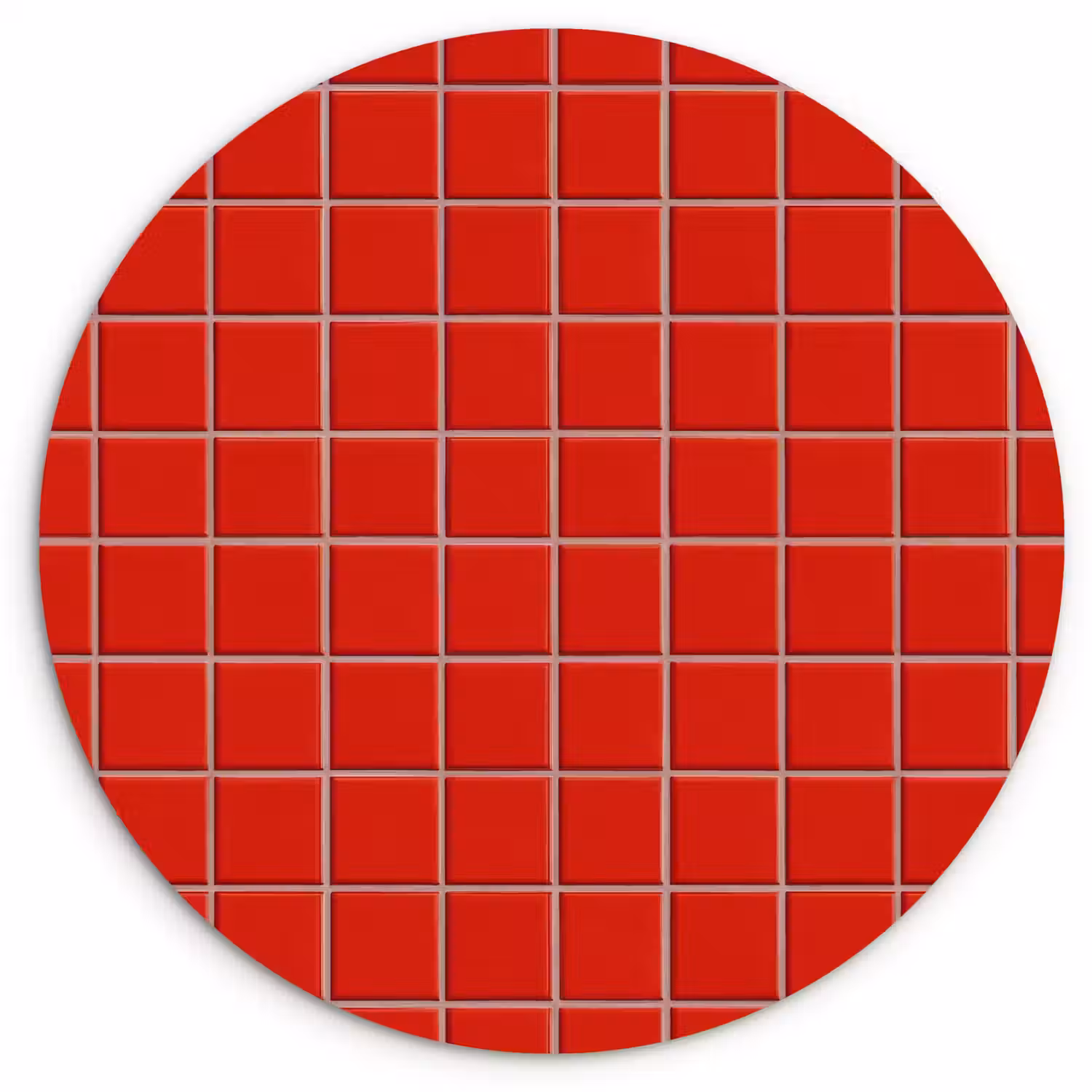 Tegel - Patroon - Kersen - Rood Wandcirkel kunststof plaat 5mm dik klein 188 -3d