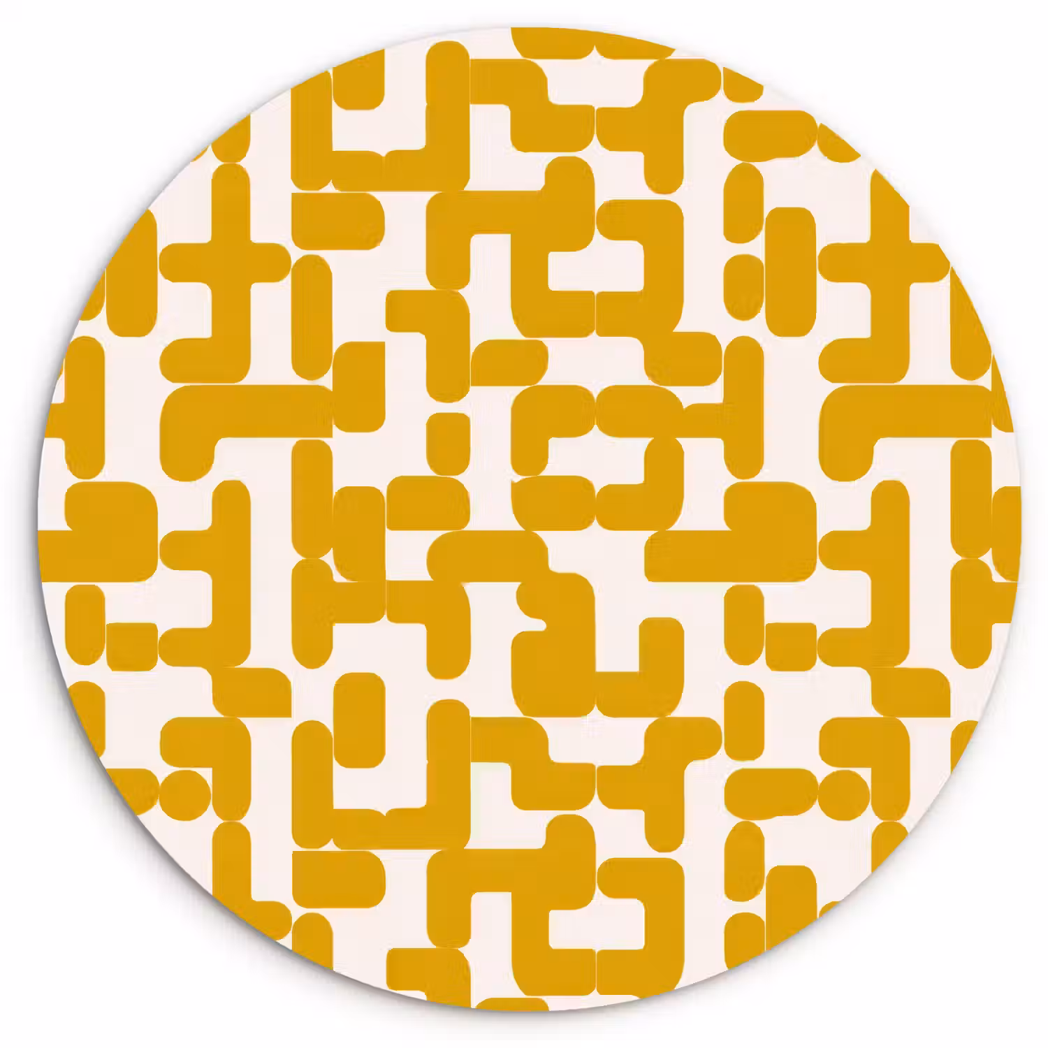 Geel - Beige - Patroon Wandcirkel kunststof plaat 5mm dik klein 188 -3d
