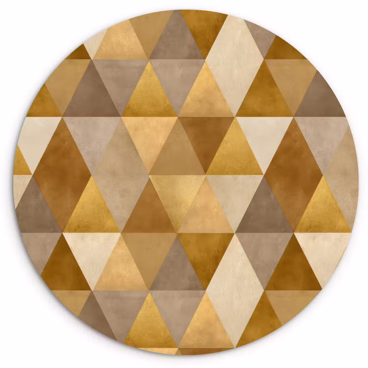 Geometrisch - Driehoek - Goud Wandcirkel kunststof plaat 5mm dik klein 188 -3d