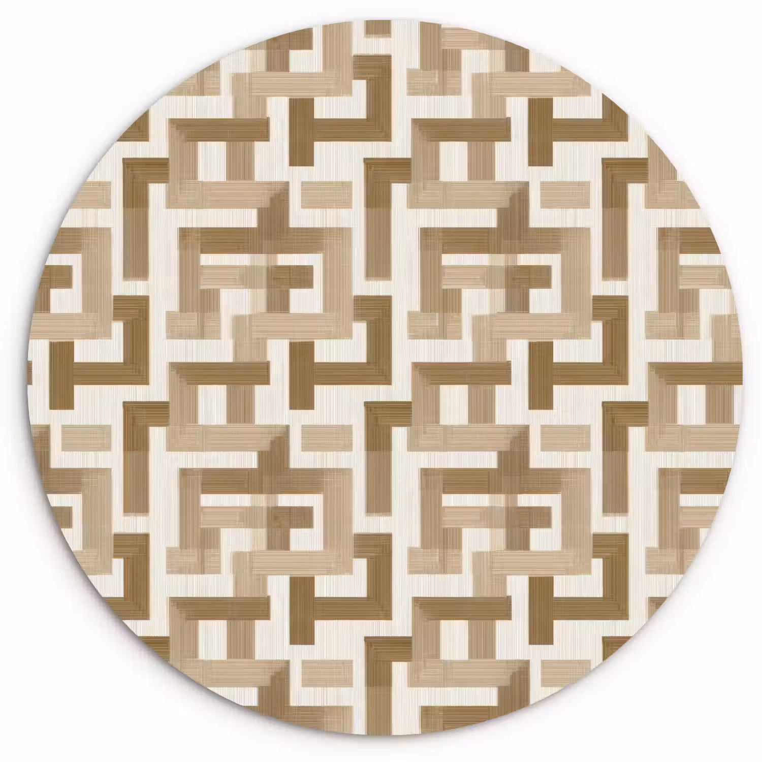 Geometrisch - Retro - Bruin Wandcirkel kunststof plaat 5mm dik klein 188 -3d