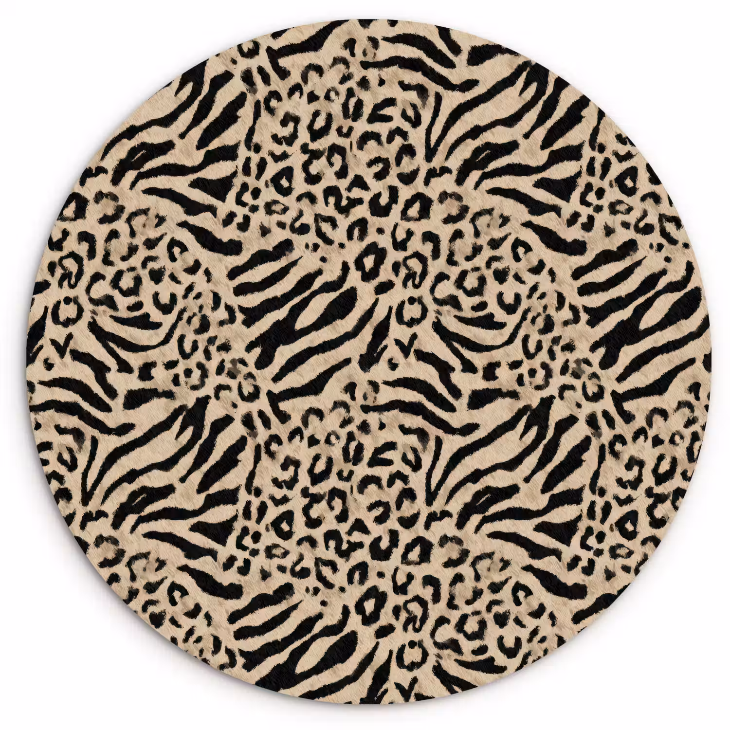 Giraf - Zebra - Motief - Bruin Wandcirkel kunststof plaat 5mm dik klein 188 -3d