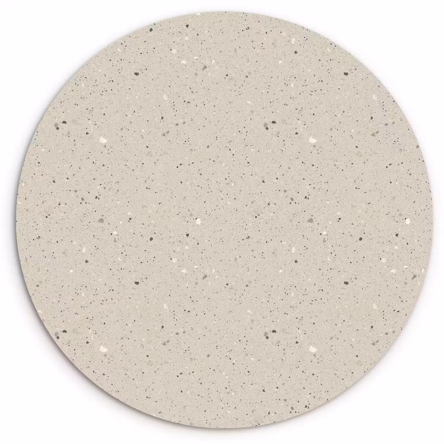 Lichtbeige - Terrazzo - Grijs Wandcirkel kunststof plaat 5mm dik klein 188 -3d