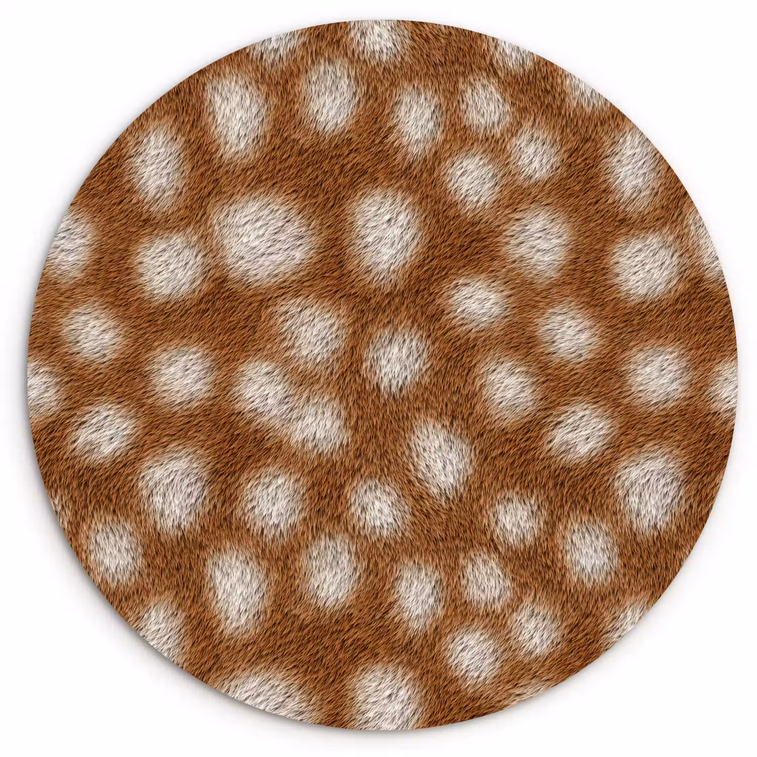Hert - Bruin - Vacht Wandcirkel kunststof plaat 5mm dik klein 188 -3d
