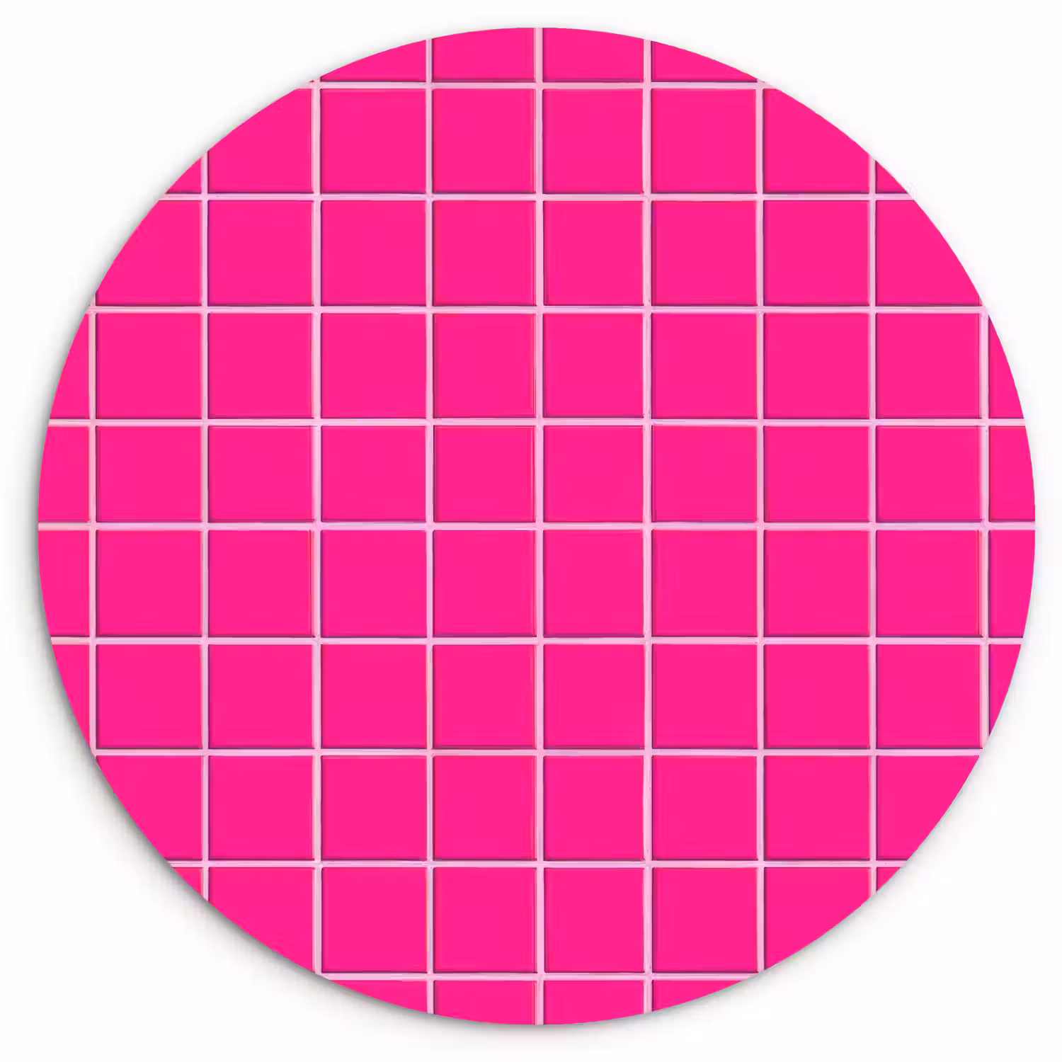 Tegels - Vierkant - Fuchsia Wandcirkel kunststof plaat 5mm dik klein 188 -3d