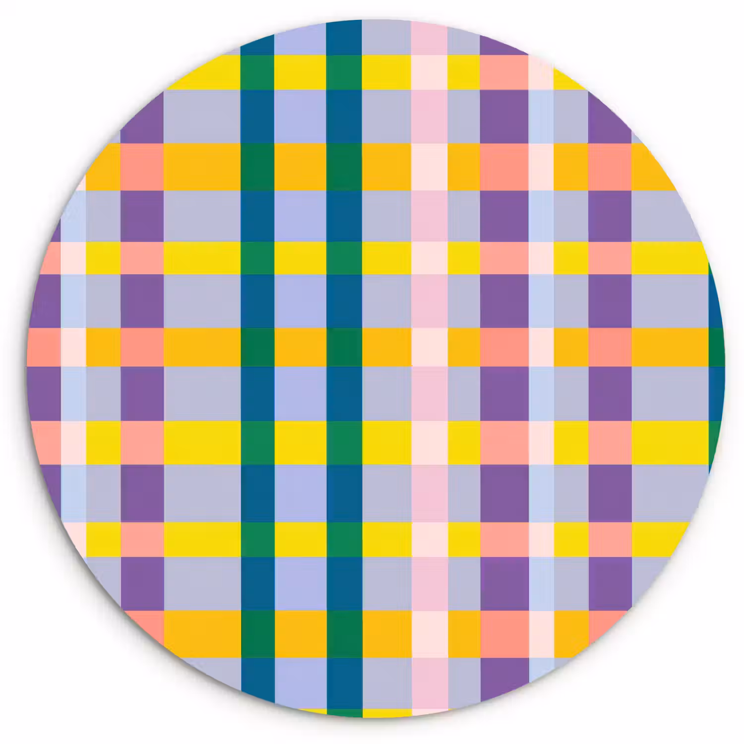 Ruit - Patroon - Kleurrijk Wandcirkel kunststof plaat 5mm dik klein 188 -3d