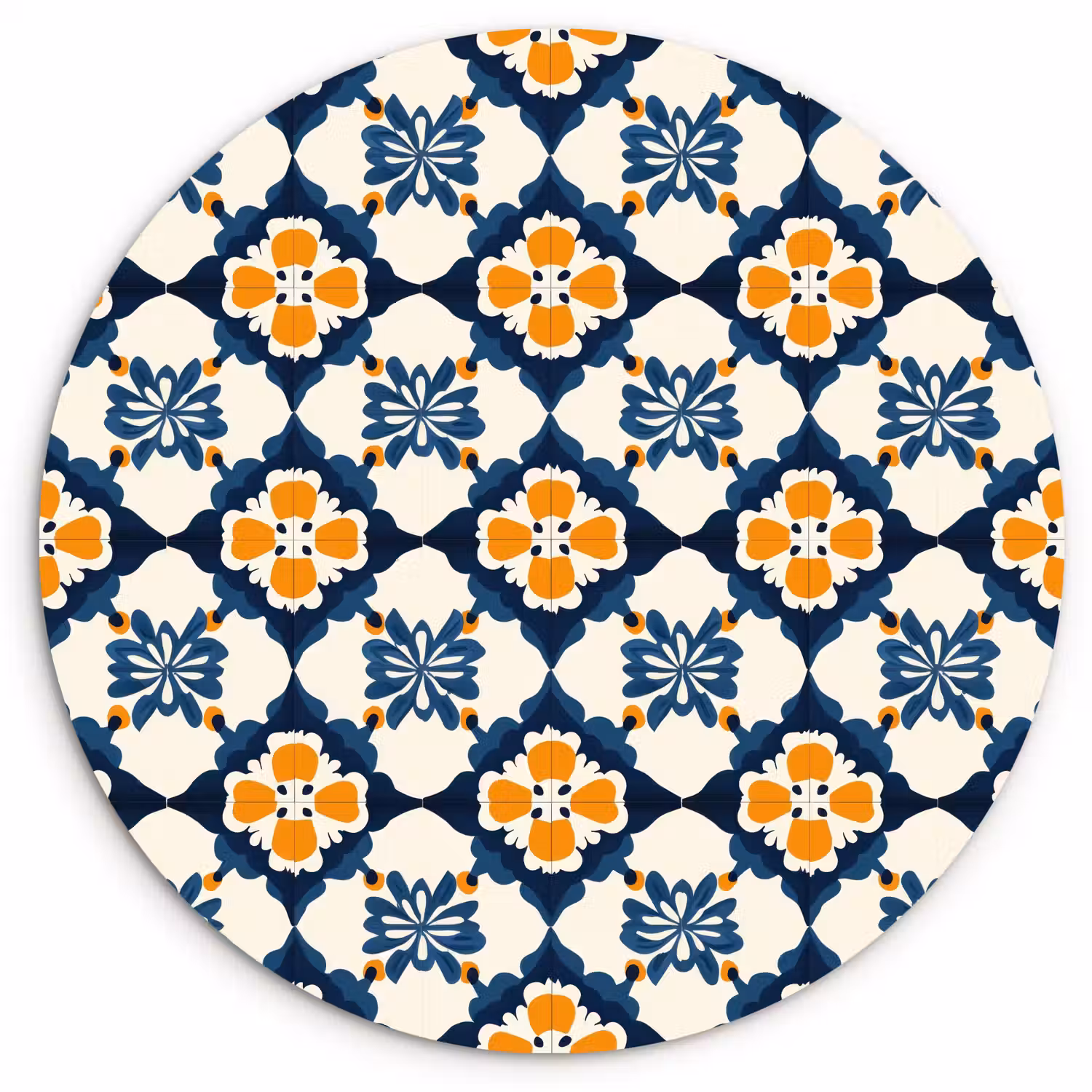 Klassiek - Geometrisch - Blauw Wandcirkel kunststof plaat 5mm dik klein 188 -3d
