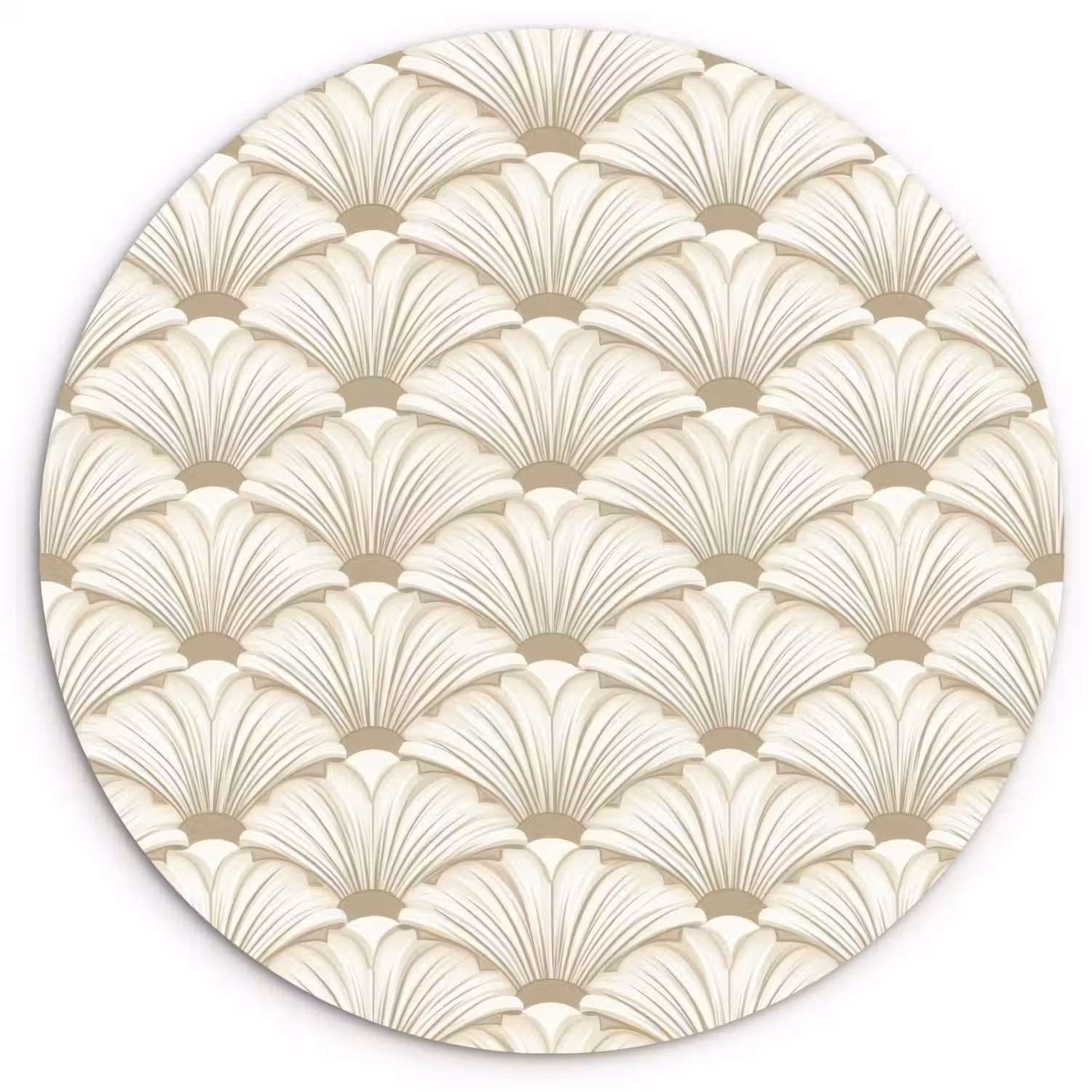 Klassiek - Art - Beige Wandcirkel kunststof plaat 5mm dik klein 188 -3d