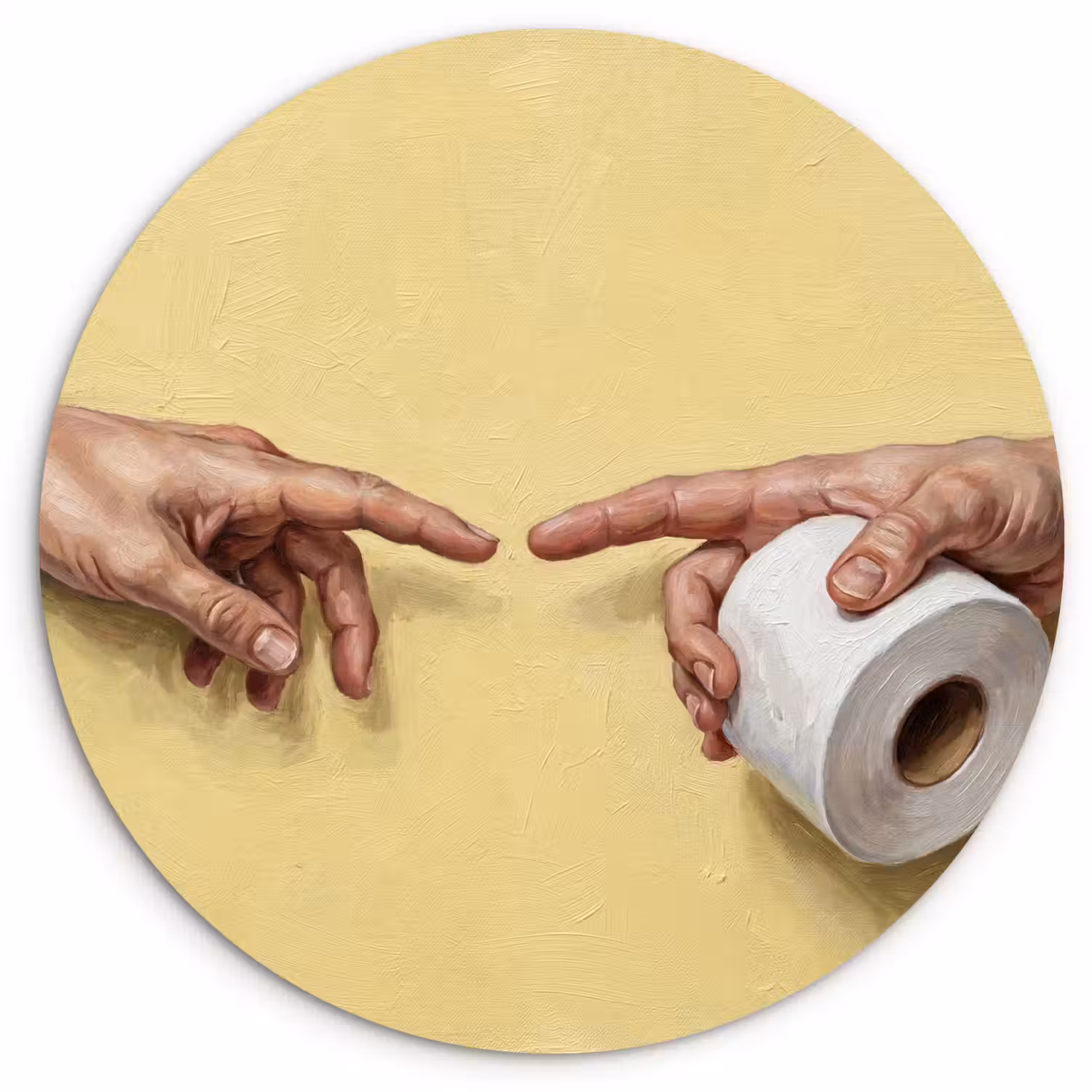 Klassiek - Kunst - Humor Wandcirkel kunststof plaat 5mm dik klein -3d
