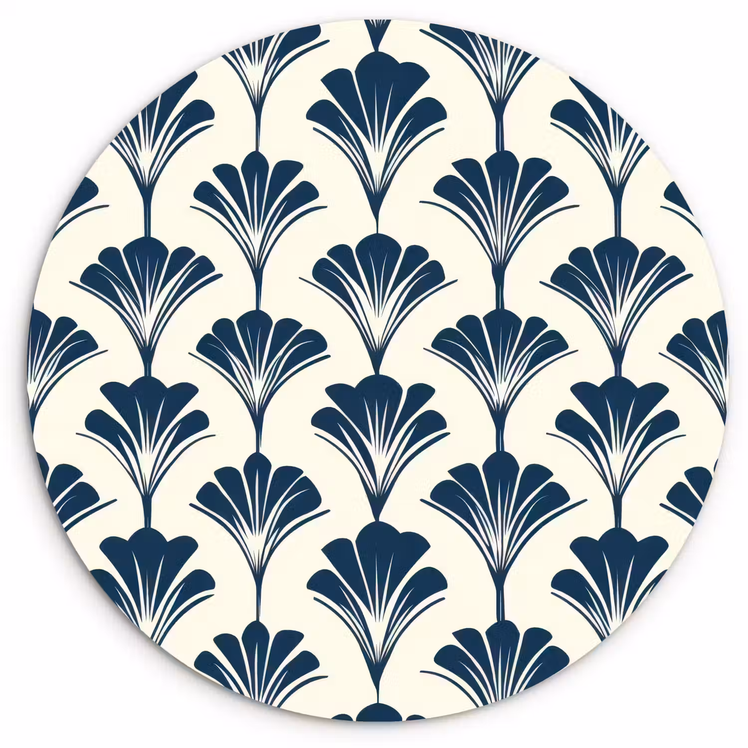 Klassiek - Motief - Blauw Wandcirkel kunststof plaat 5mm dik klein 188 -3d