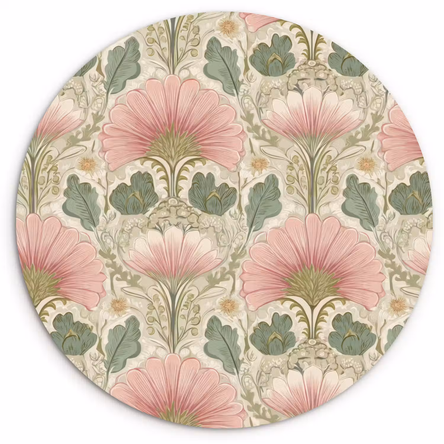 Klassiek - Patroon - Roze Wandcirkel kunststof plaat 5mm dik klein 188 -3d