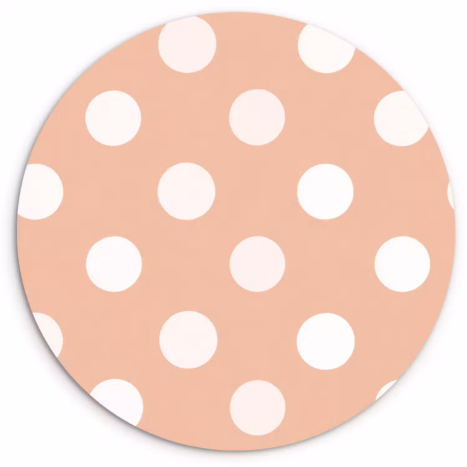 Klassiek - Polka - Perzik Wandcirkel kunststof plaat 5mm dik klein 188 -3d