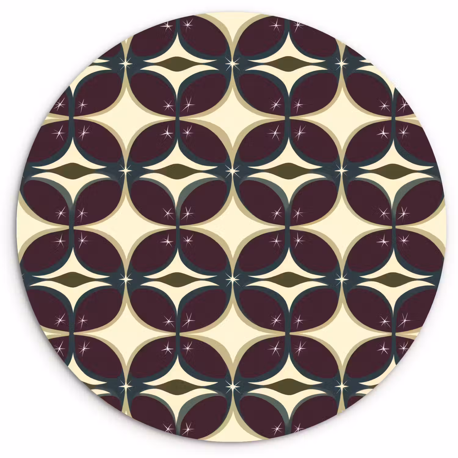 Cirkel - Retro - Kleurrijk Wandcirkel kunststof plaat 5mm dik klein 188 -3d