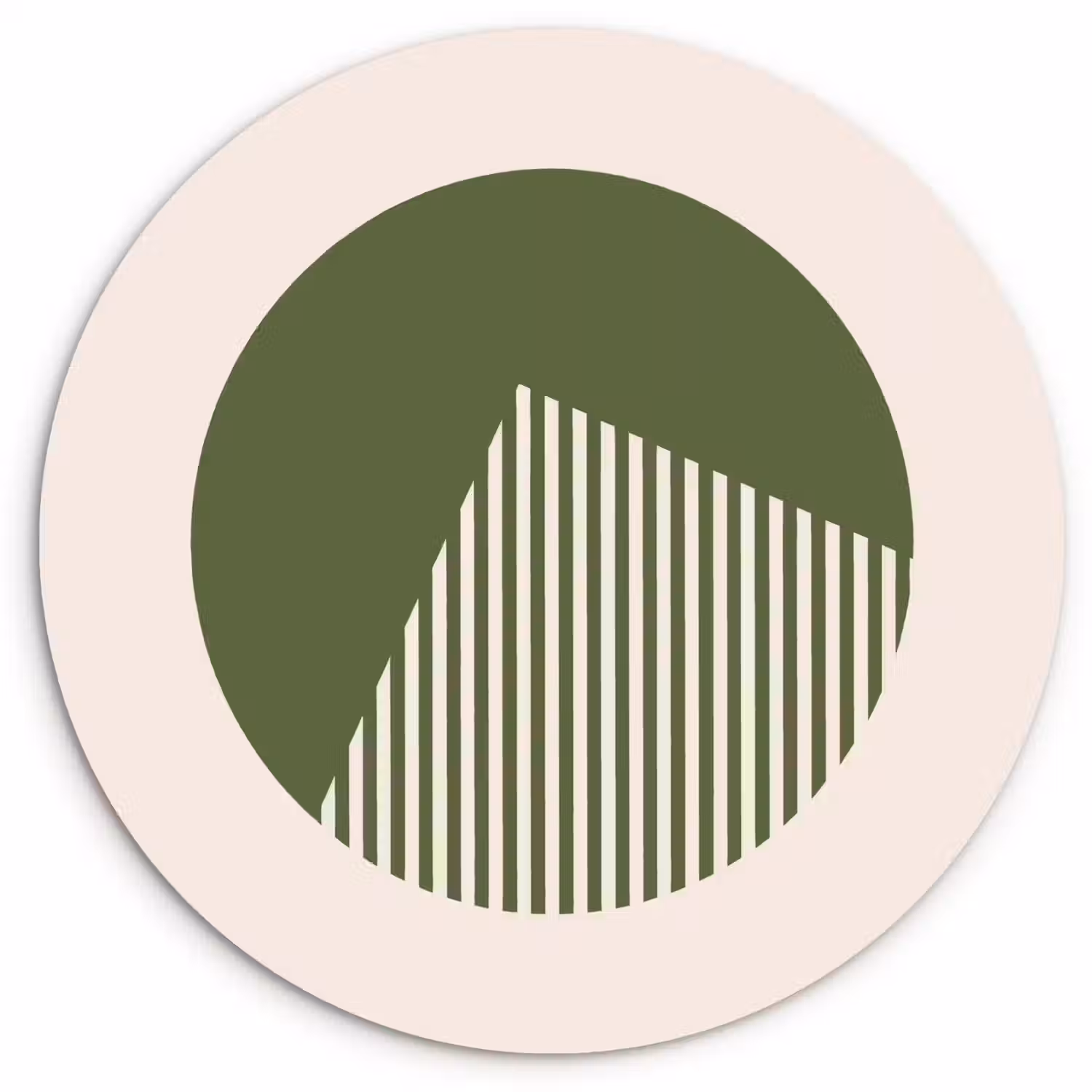 Cirkel - Strepen - Geometrisch - Abstract - Groen Wandcirkel kunststof plaat 5mm dik klein -3d