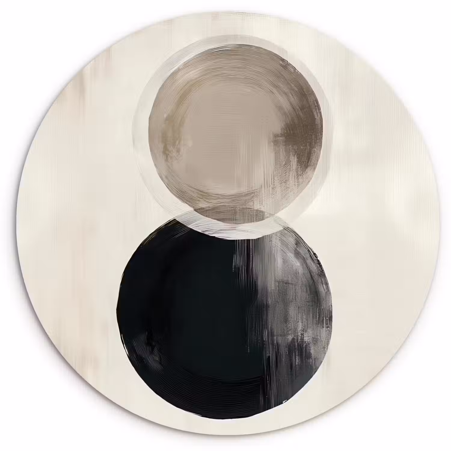 Cirkels - Vorm - Beige - Abstract Wandcirkel kunststof plaat 5mm dik klein -3d
