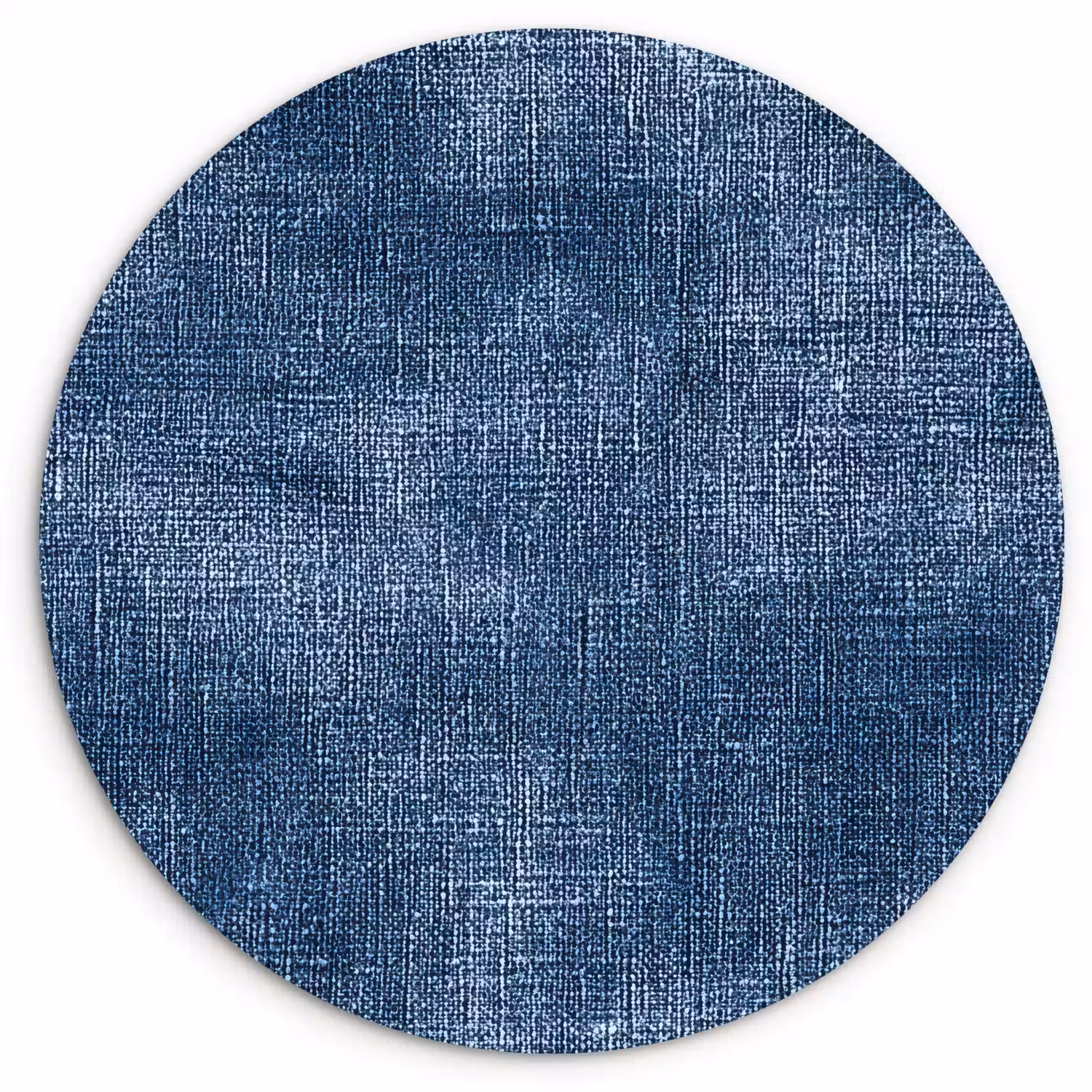 Linnen - Textuur - Patroon - Denim - Rustiek Wandcirkel kunststof plaat 5mm dik klein 188 -3d