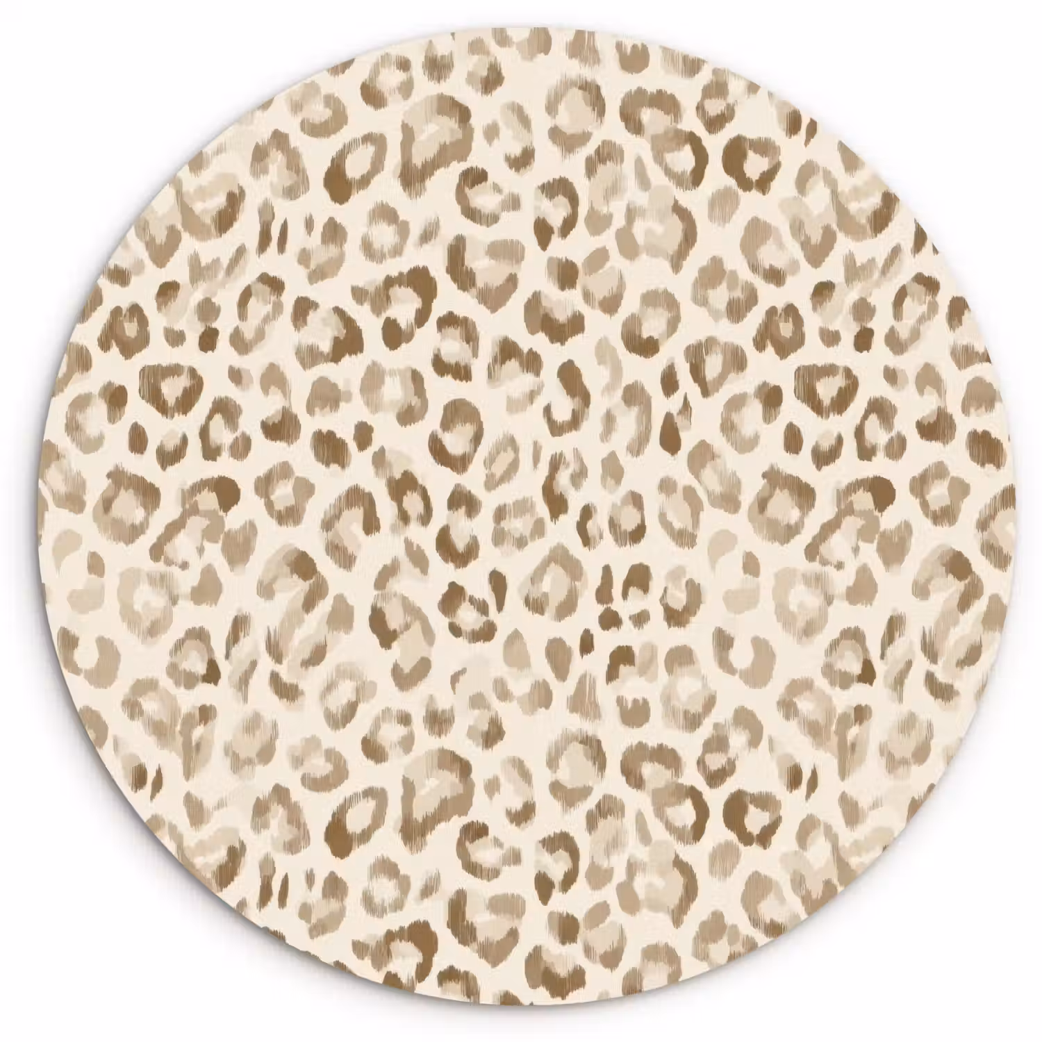 Luipaard - Klassiek - Beige Wandcirkel kunststof plaat 5mm dik klein 188 -3d