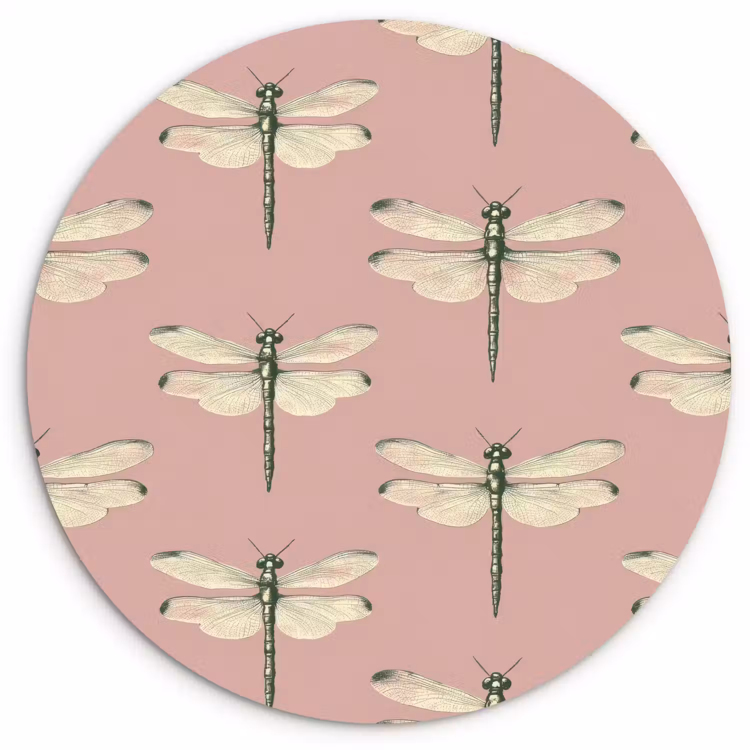 Lillibellen - Patroon - Roze Wandcirkel kunststof plaat 5mm dik klein 188 -3d