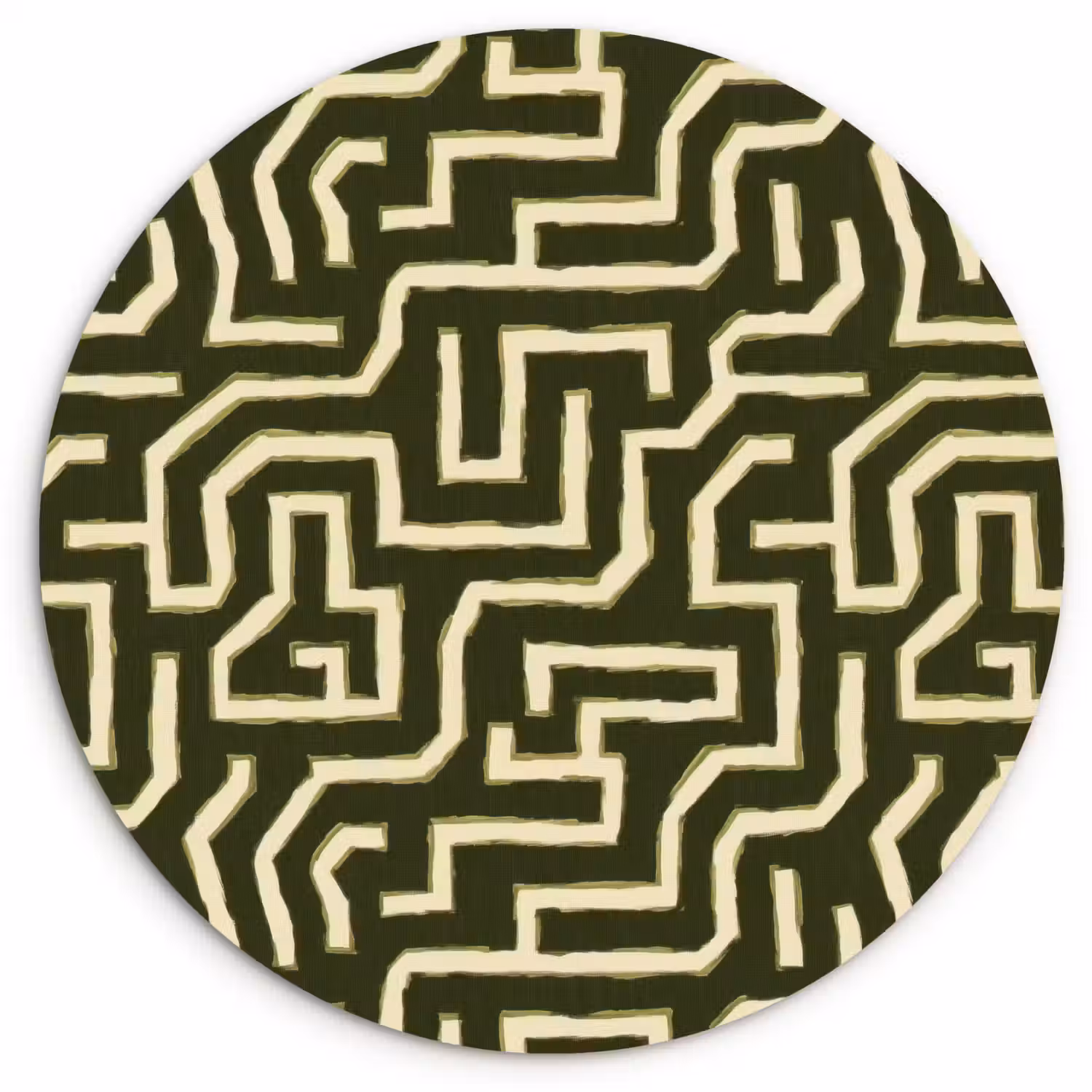 Lijnen - Abstract - Groen Wandcirkel kunststof plaat 5mm dik klein 188 -3d