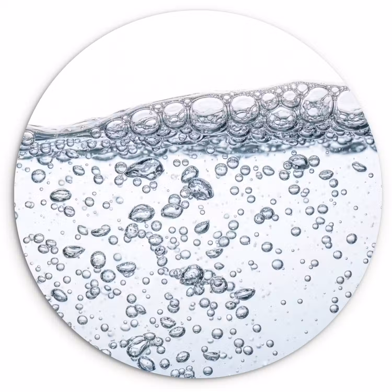 Luchtbellen - Water - Dynamisch Wandcirkel kunststof plaat 5mm dik klein -3d