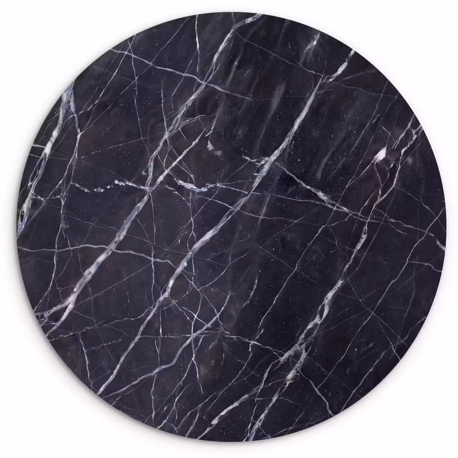 Marmer - Patroon - Modern - Zwart - Wit Wandcirkel kunststof plaat 5mm dik klein -3d
