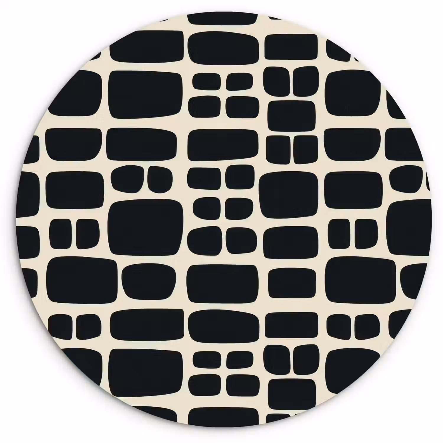 Modern - Organisch - Zwart Wandcirkel kunststof plaat 5mm dik klein 188 -3d