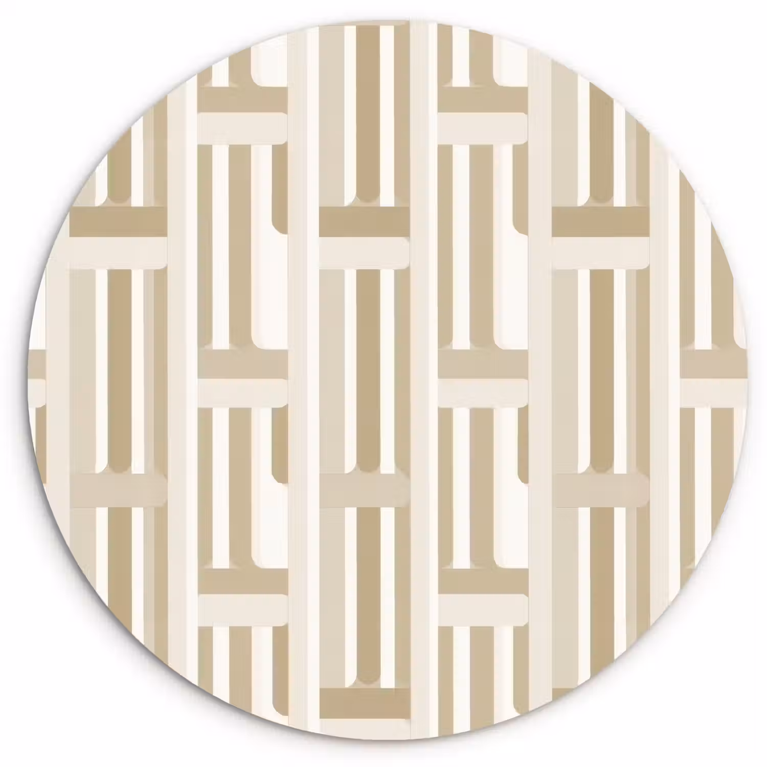 Modern - Geometrisch - Beige Wandcirkel kunststof plaat 5mm dik klein 188 -3d
