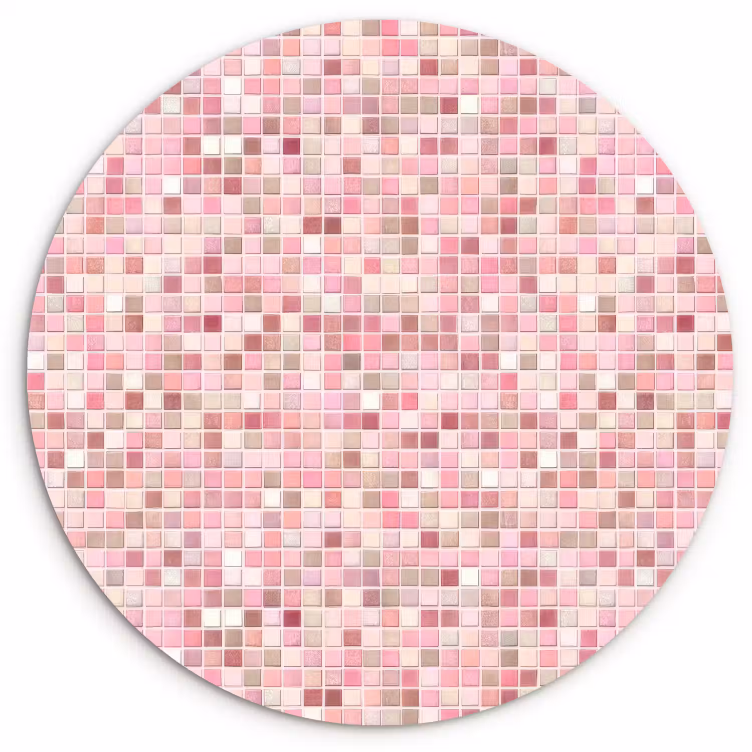 Mozaïek - Patroon - Roze Wandcirkel kunststof plaat 5mm dik klein 188 -3d