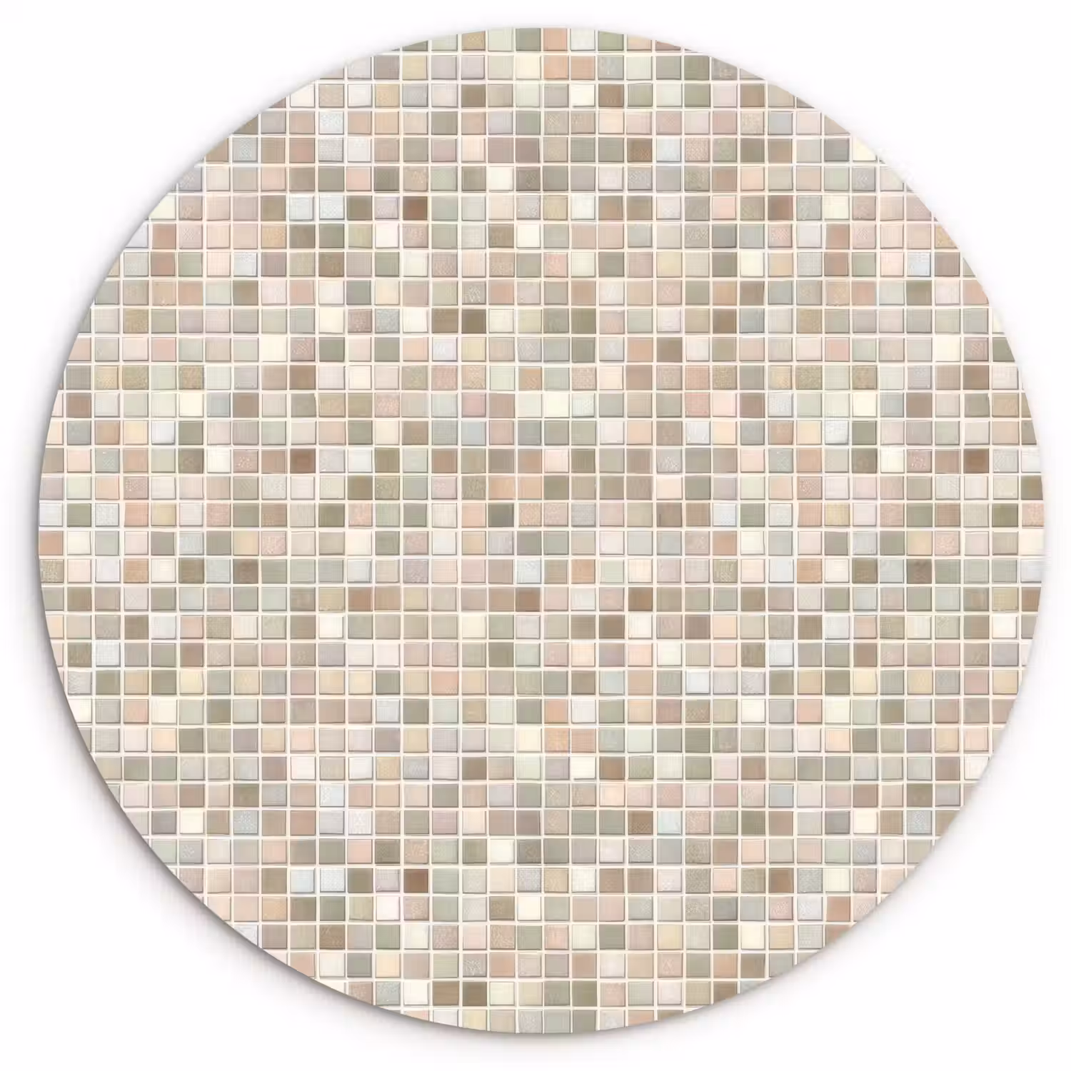 Mozaïek - Patroon- Taupe Wandcirkel kunststof plaat 5mm dik klein 188 -3d