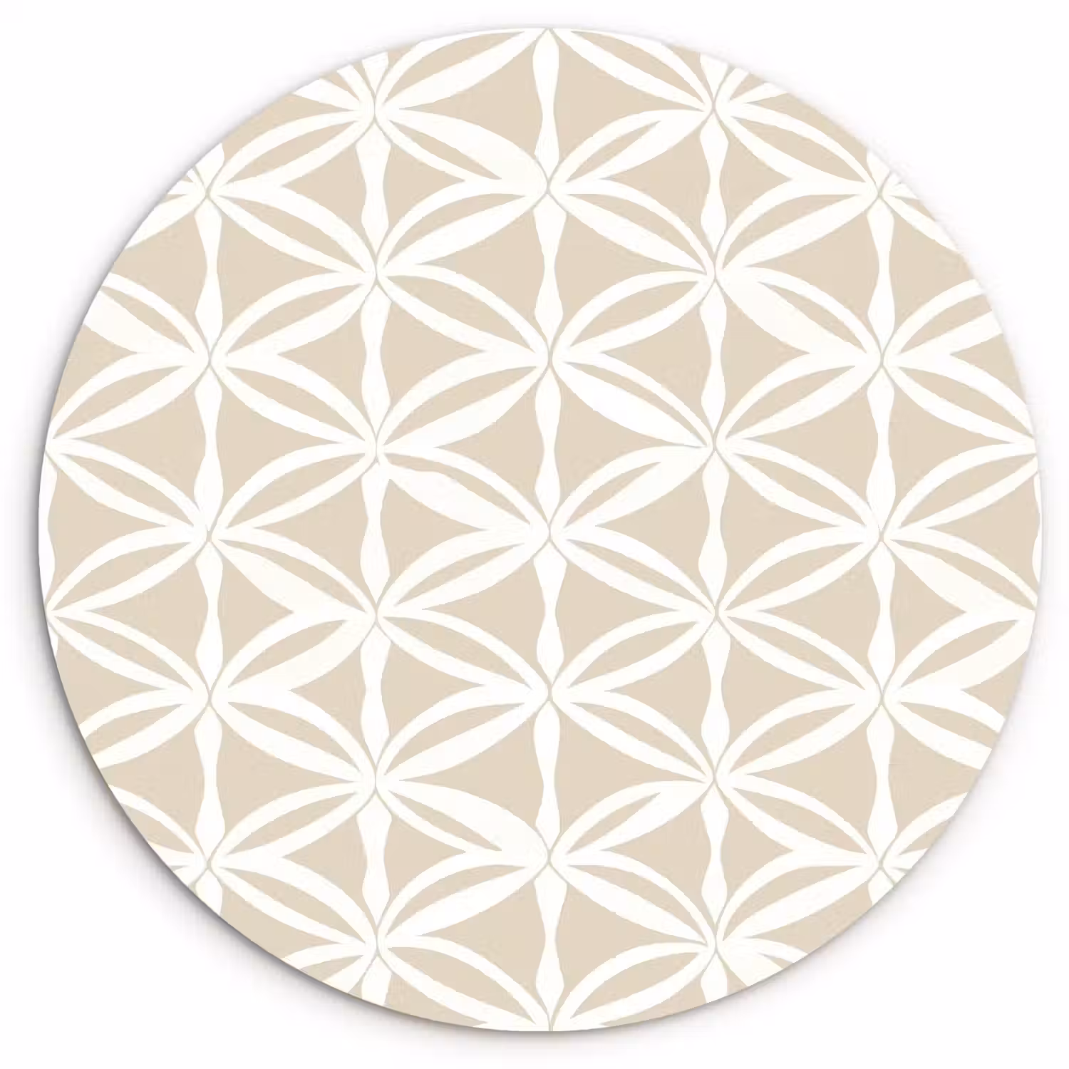 Motief - Modern - Beige Wandcirkel kunststof plaat 5mm dik klein 188 -3d