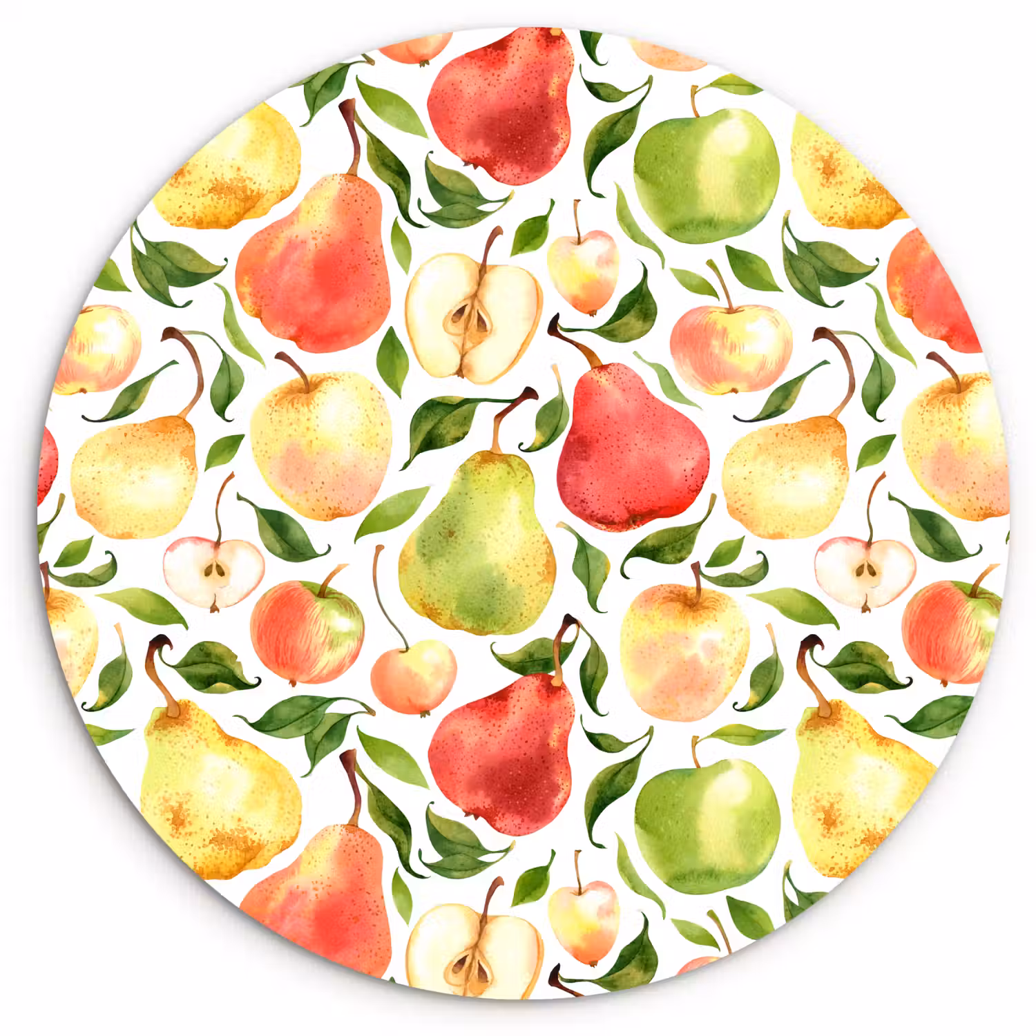 Patroon - Appels - Peren Wandcirkel kunststof plaat 5mm dik klein 188 -3d