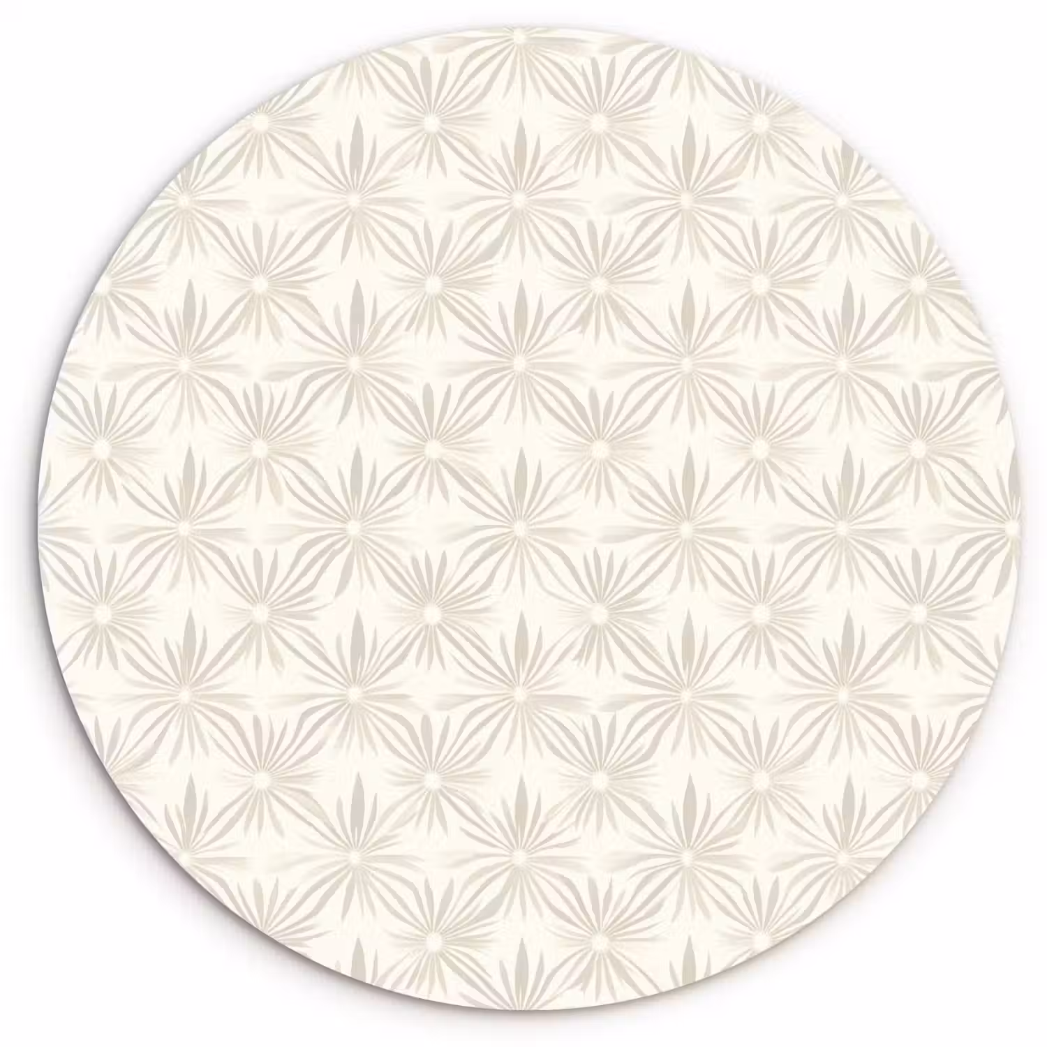 Patroon - Bloemen - Beige Wandcirkel kunststof plaat 5mm dik klein 188 -3d