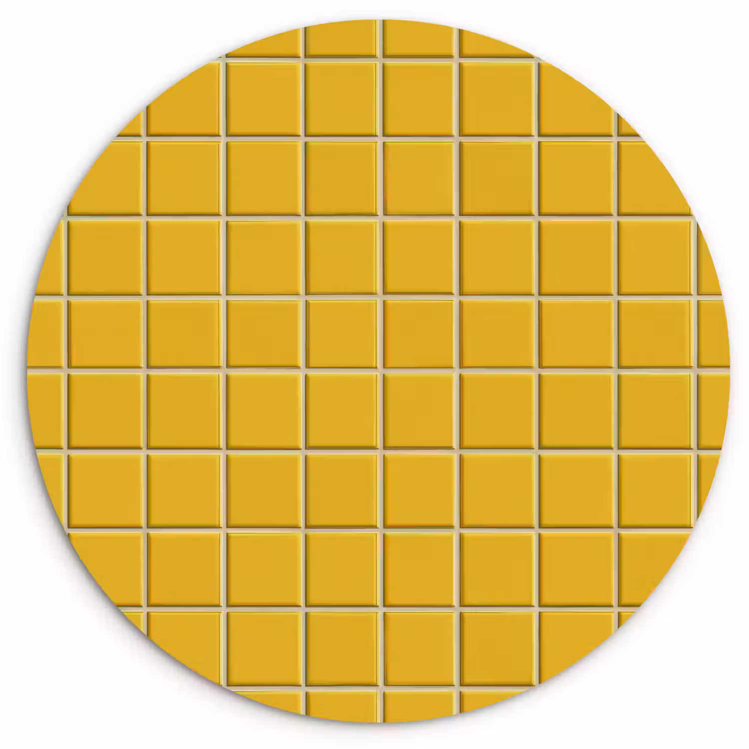 Patroon - Tegel - Okergeel Wandcirkel kunststof plaat 5mm dik klein 188 -3d
