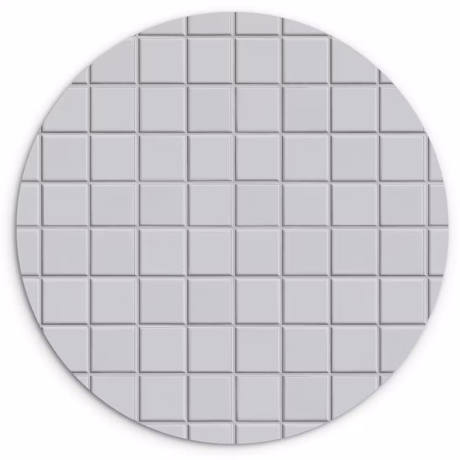Patroon - Tegels - Licht - Grijs Wandcirkel kunststof plaat 5mm dik klein 188 -3d