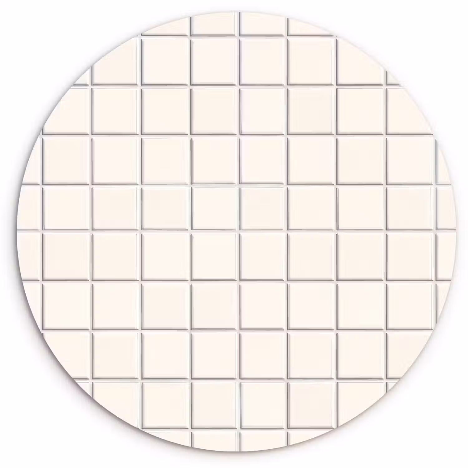 Patroon - Tegels - Wit Wandcirkel kunststof plaat 5mm dik klein 188 -3d