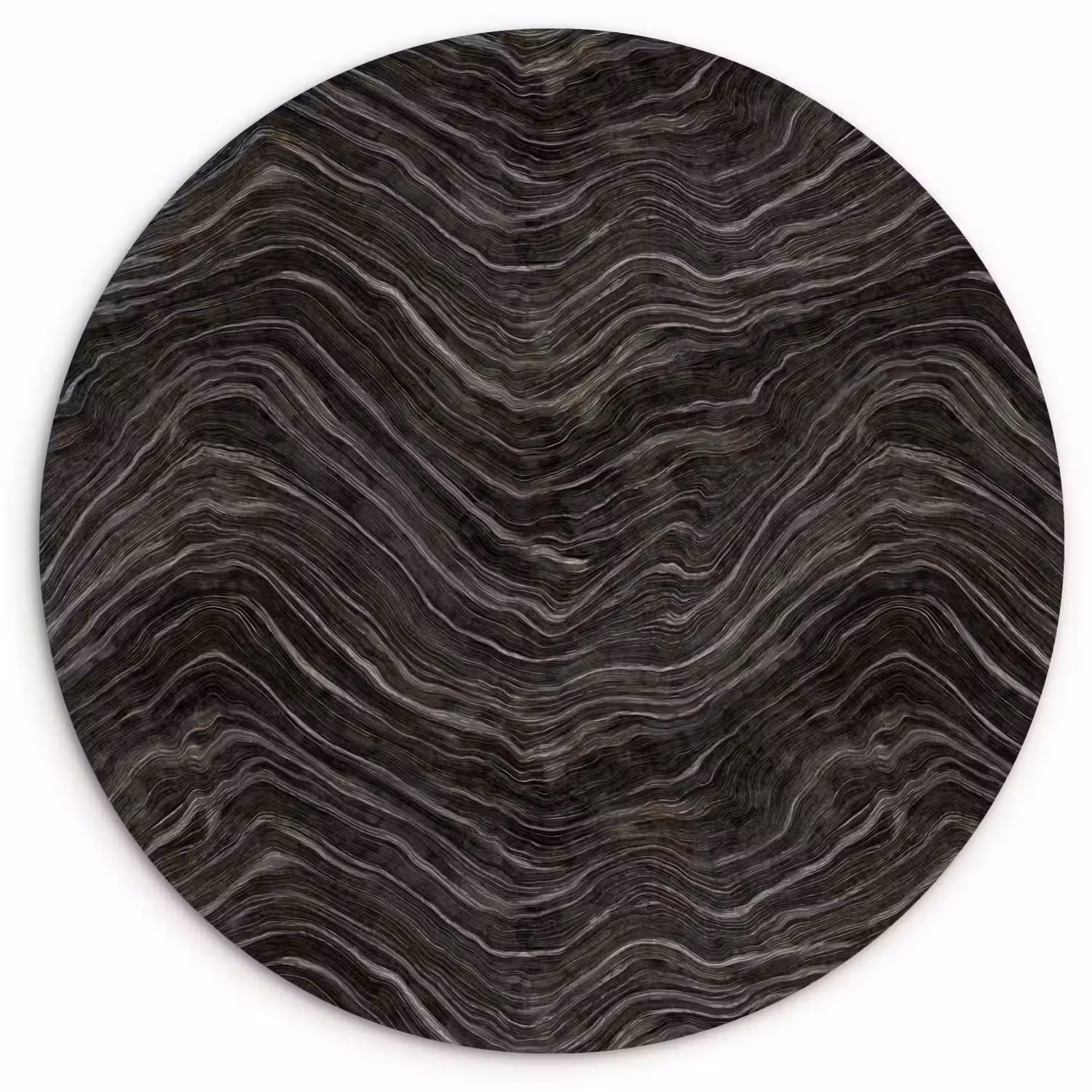 Patroon - Contrast - Antraciet Wandcirkel kunststof plaat 5mm dik klein 188 -3d