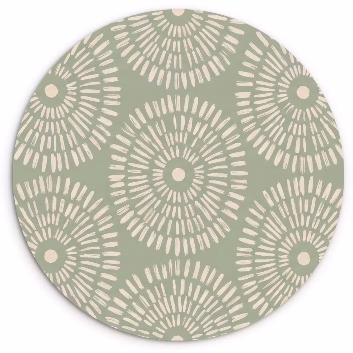 Patroon - Cirkels - Abstract - Modern - Groen Wandcirkel kunststof plaat 5mm dik klein -3d