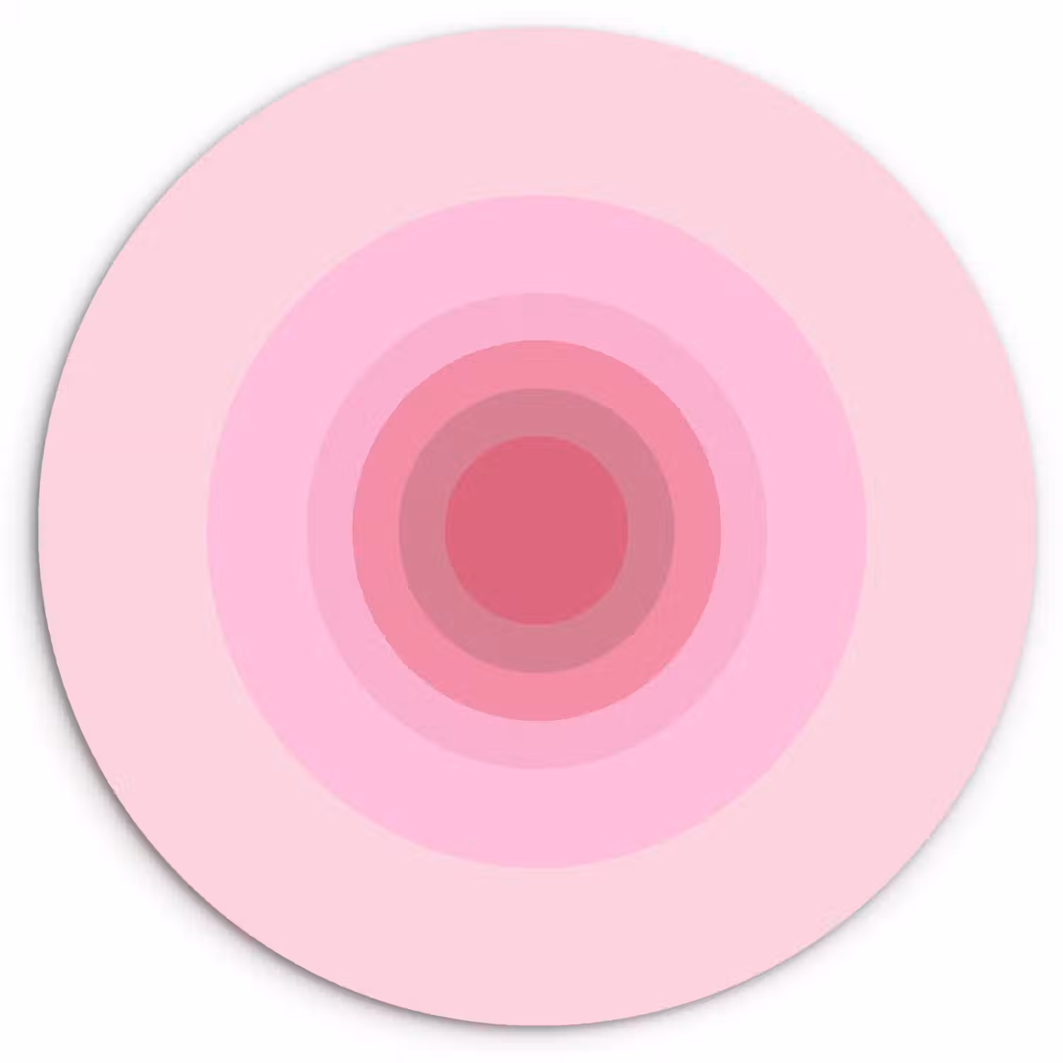 Patroon - Cirkels - Abstract - Roze - Modern Wandcirkel kunststof plaat 5mm dik klein -3d