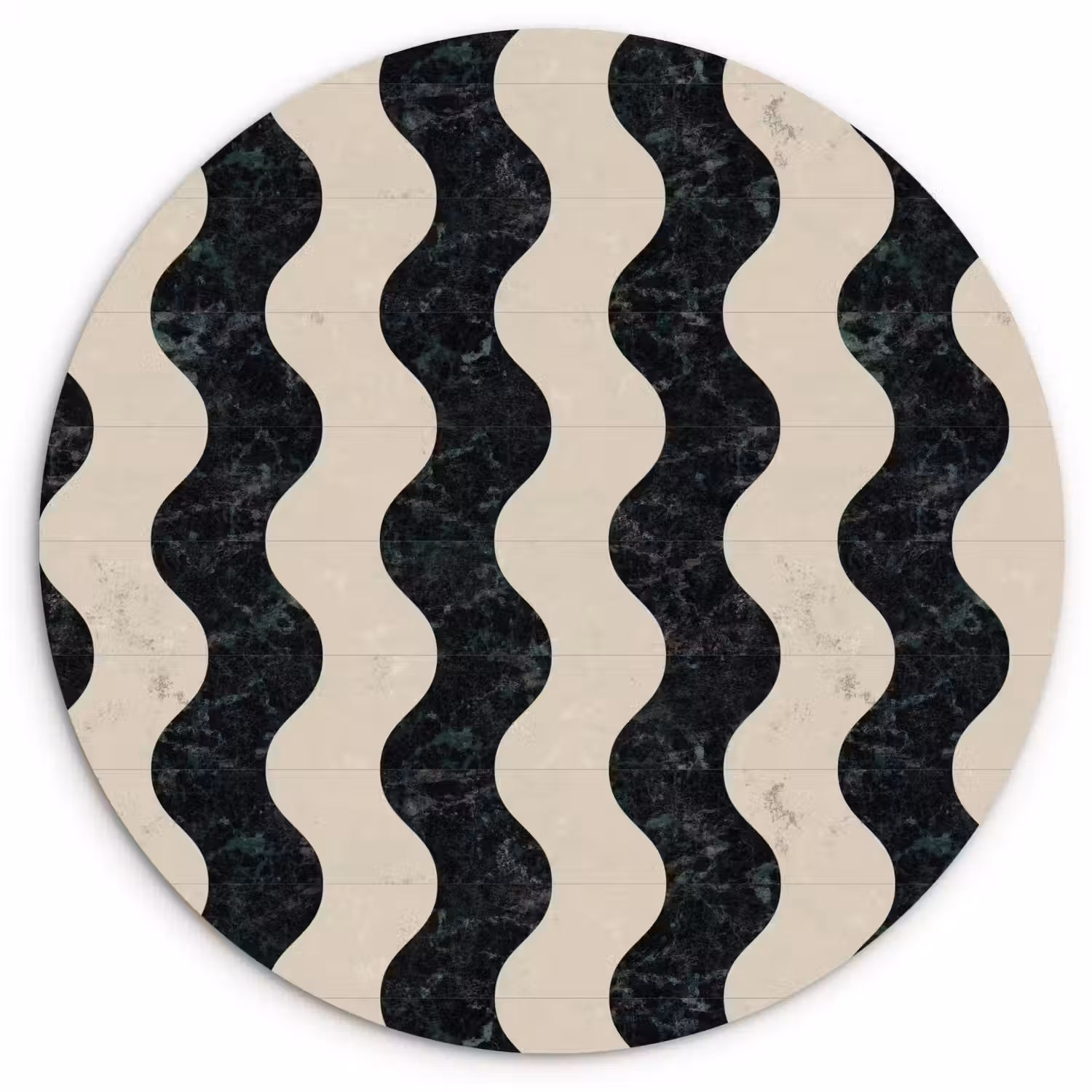 Patroon - Marmer - Groen - Cremé Wandcirkel kunststof plaat 5mm dik klein 188 -3d