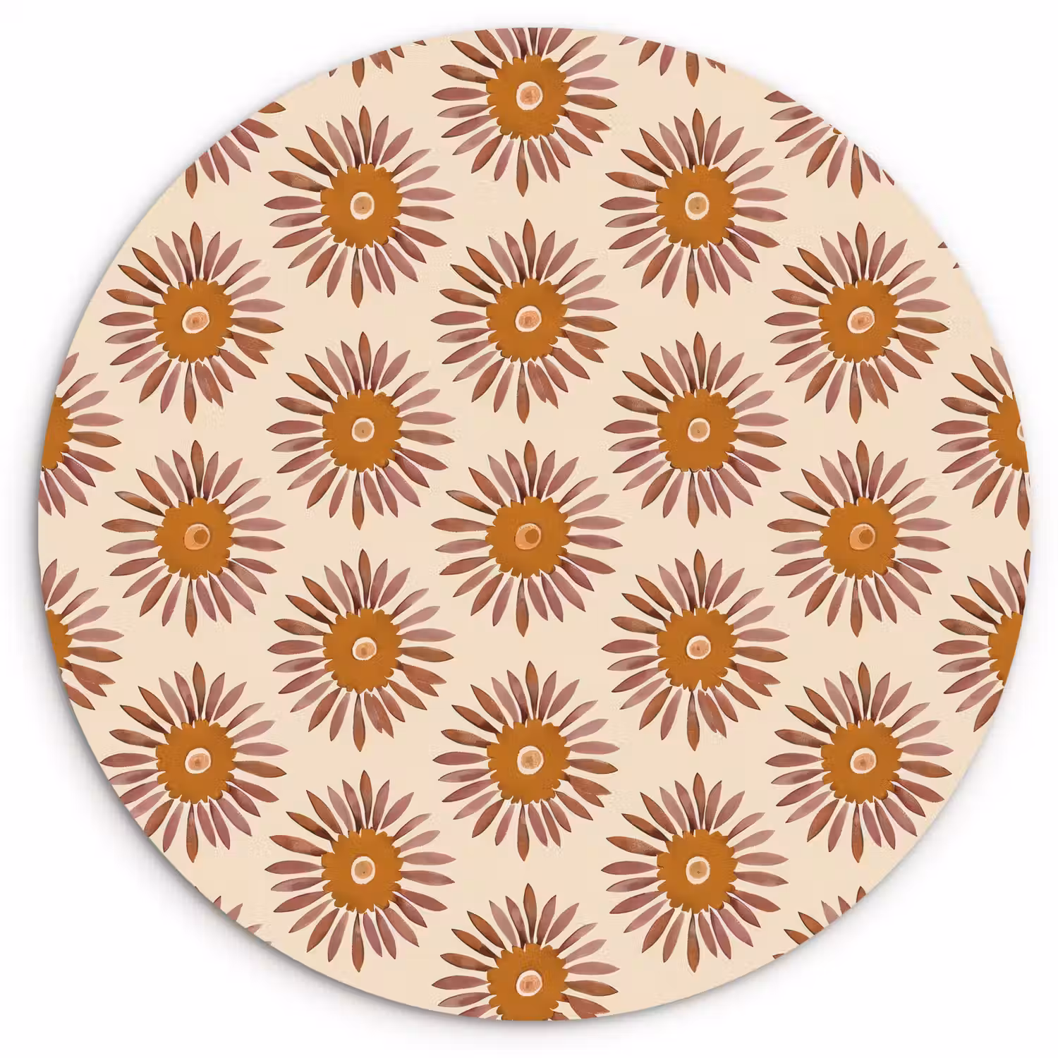 Patroon - Retro - Bruin Wandcirkel kunststof plaat 5mm dik klein 188 -3d
