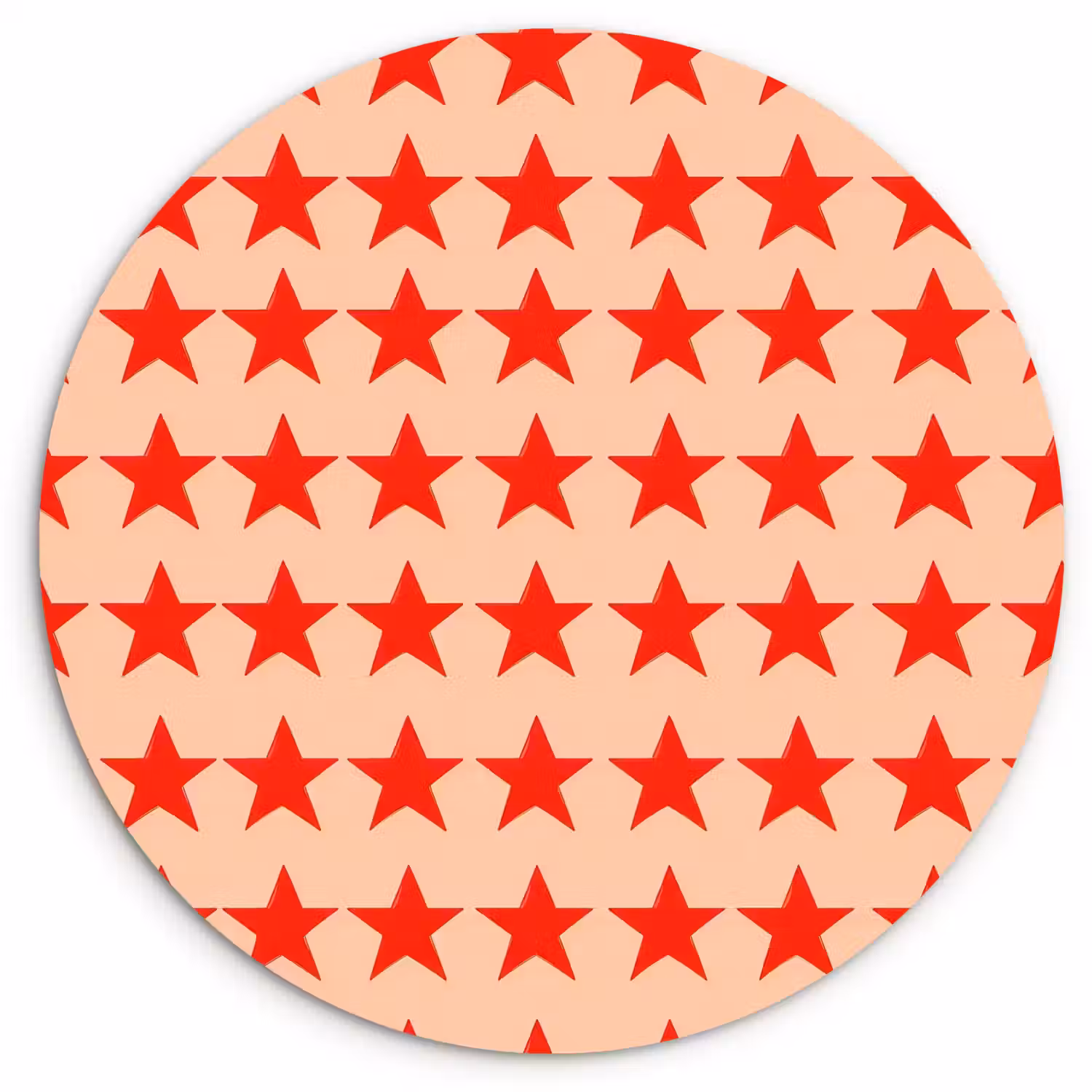 Patroon - Sterren - Rood Wandcirkel kunststof plaat 5mm dik klein 188 -3d